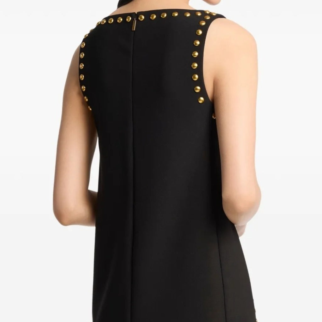 MICHAEL KORS MTITE V NECK STUD MINI DRESS en color NEGRO  (4)