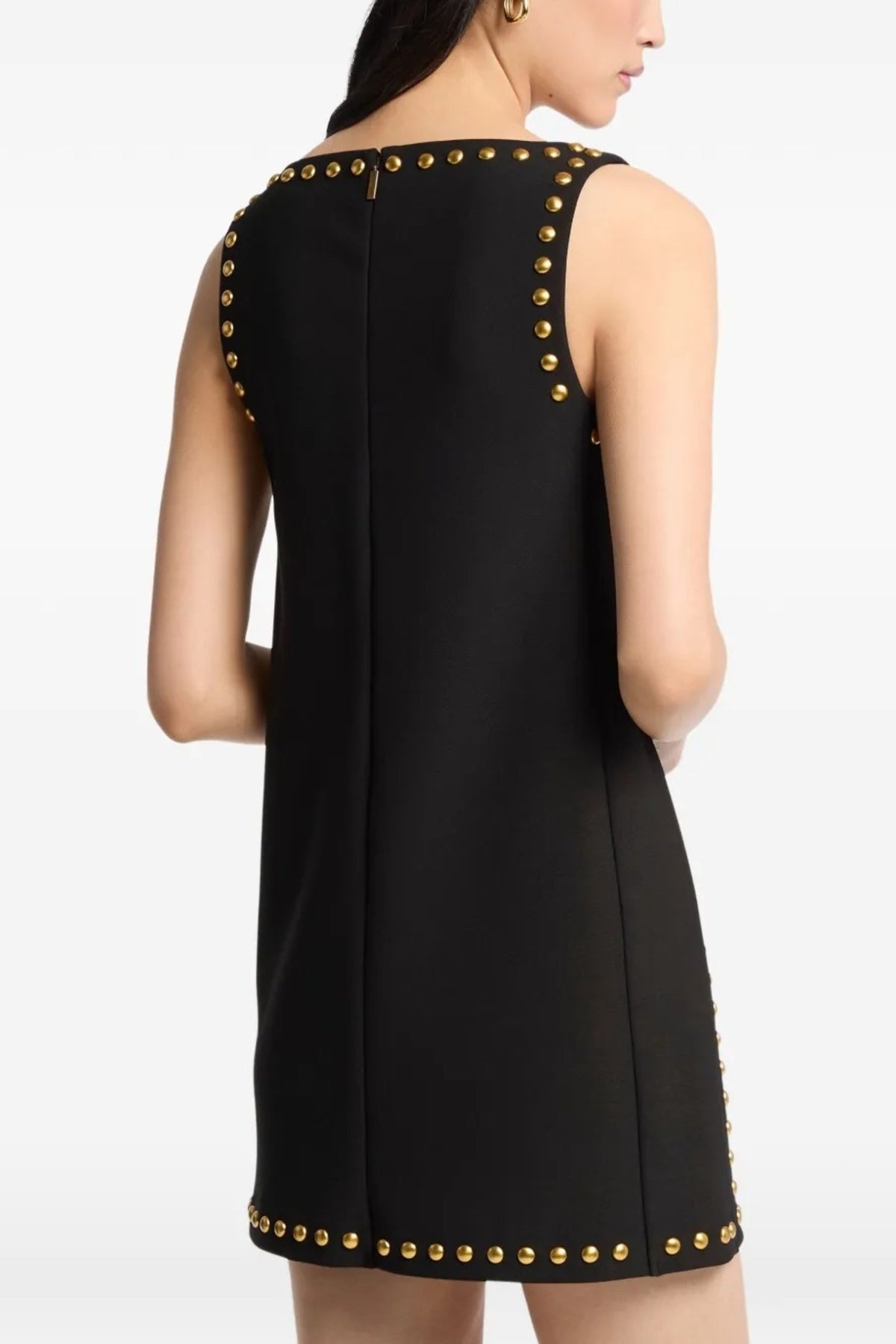 MICHAEL KORS MTITE V NECK STUD MINI DRESS en color NEGRO  (2)