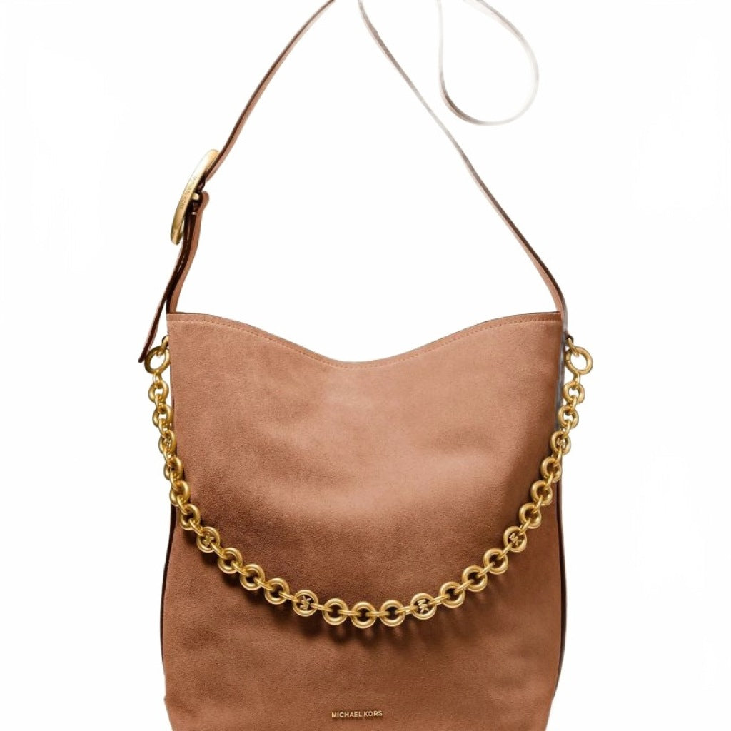 MICHAEL KORS LG BUCKET SHLDR W/ CHAIN en color MARRON  (4)