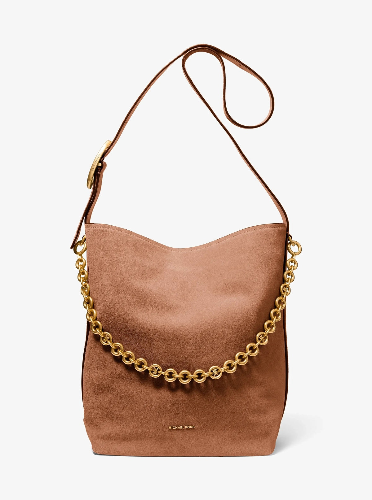 MICHAEL KORS LG BUCKET SHLDR W/ CHAIN en color MARRON  (3)