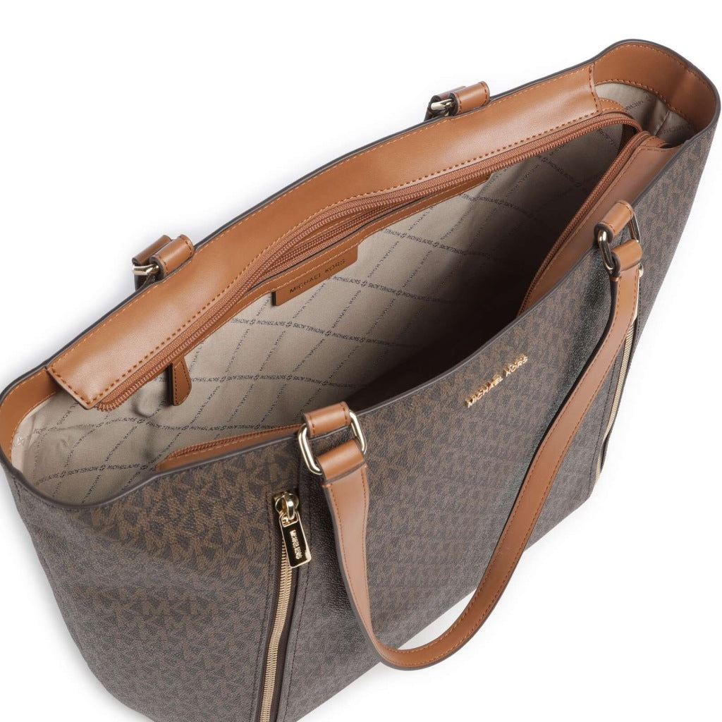 MICHAEL KORS LG ZIP TOTE en color MARRON  (6)