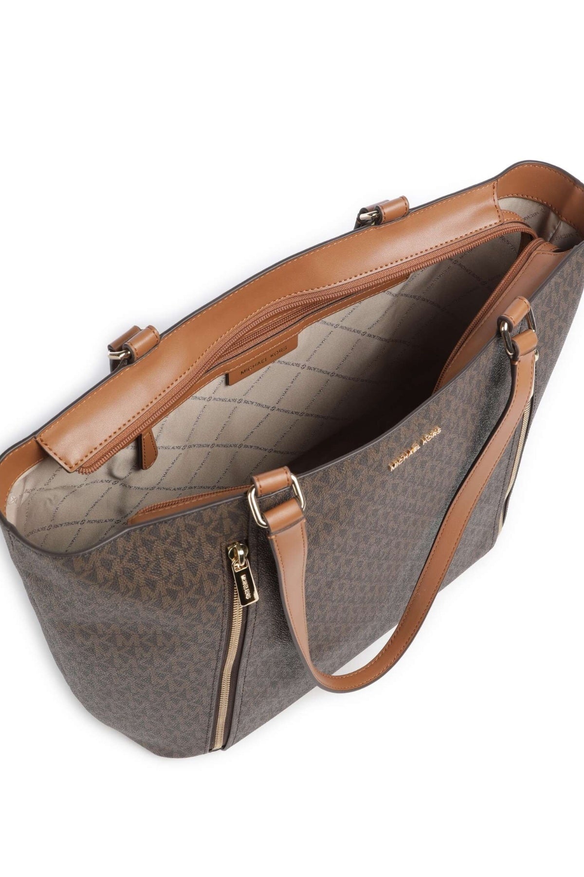 MICHAEL KORS LG ZIP TOTE en color MARRON  (3)
