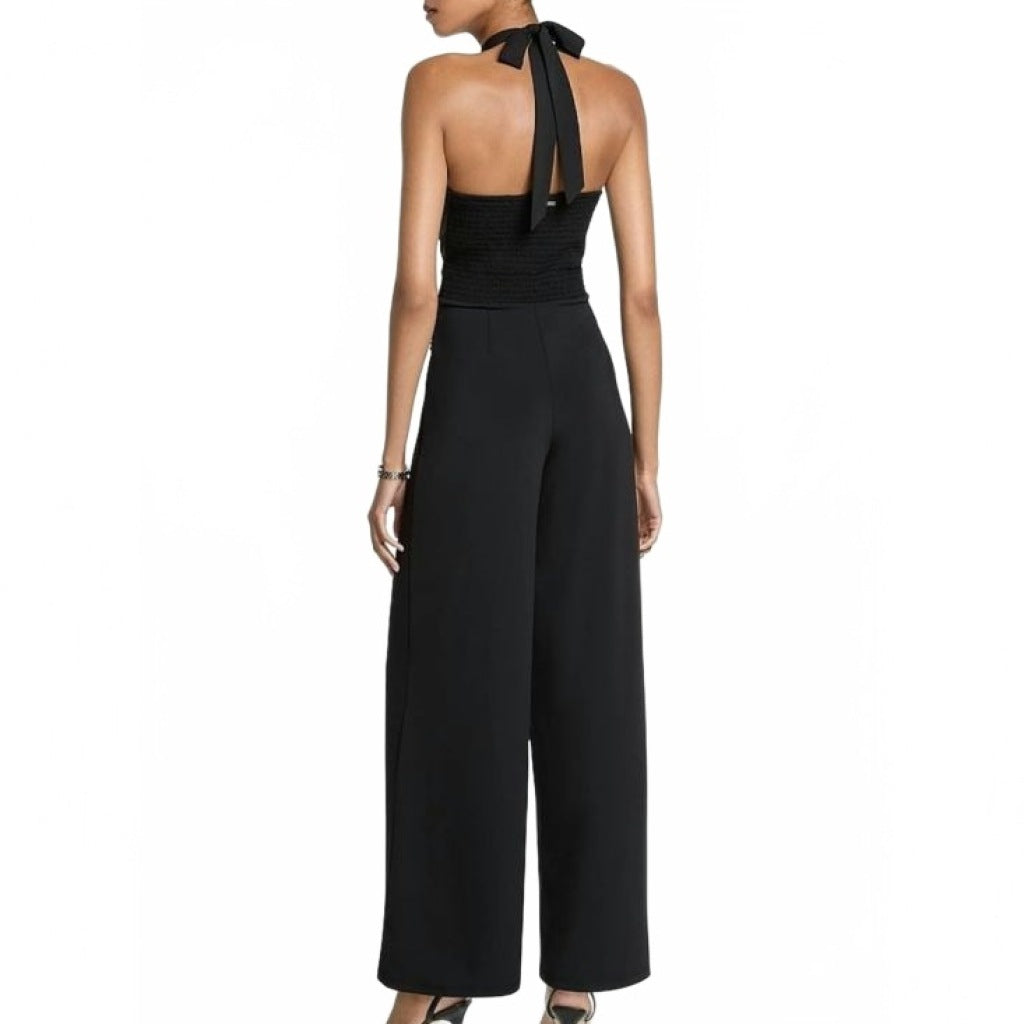 MICHAEL KORS WRAP HALTER JUMPSUIT en color NEGRO  (5)