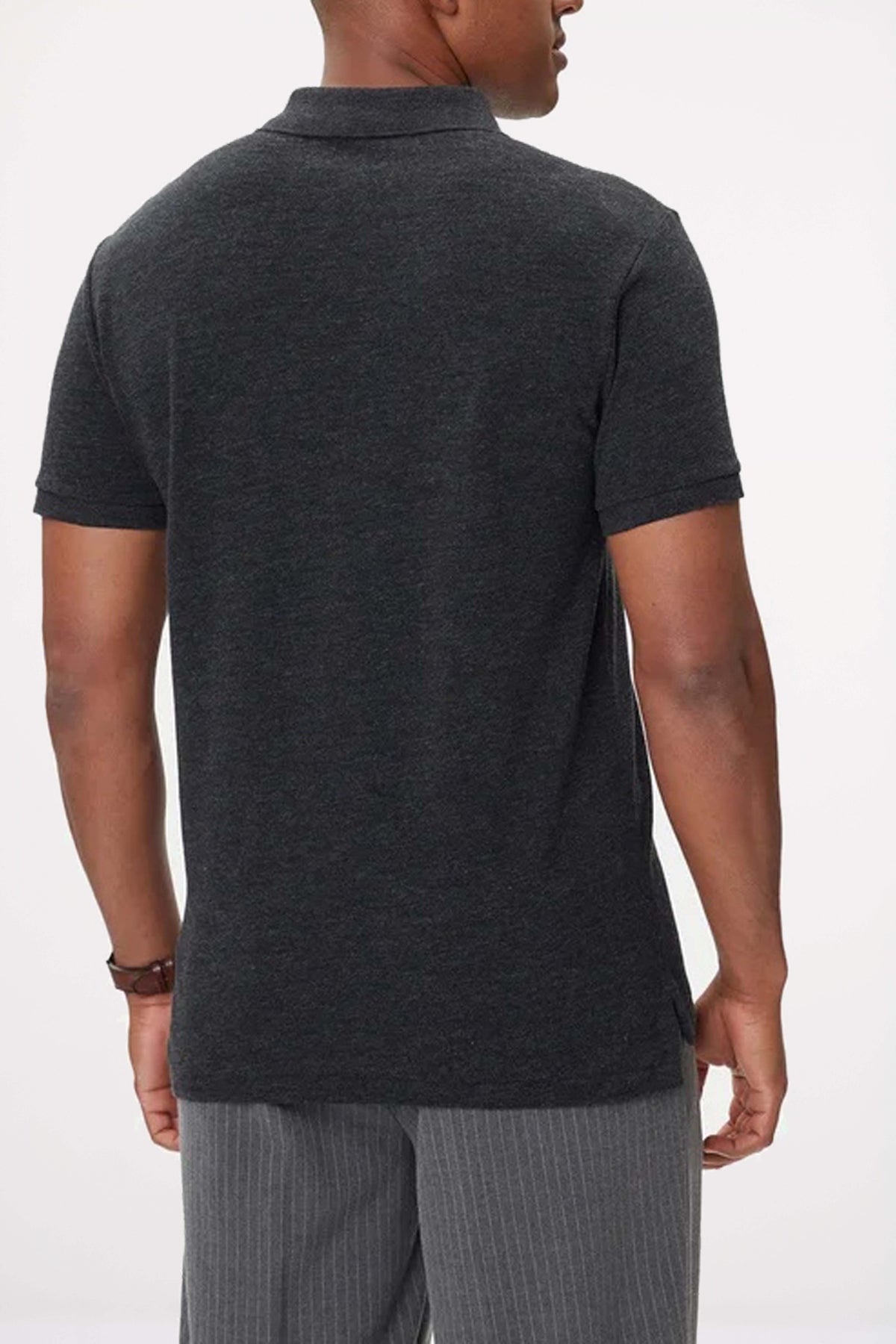 POLO RALPH LAUREN CUSTOM SLIM FIT PIQUE POLO SHIRT en color NEGRO  (3)