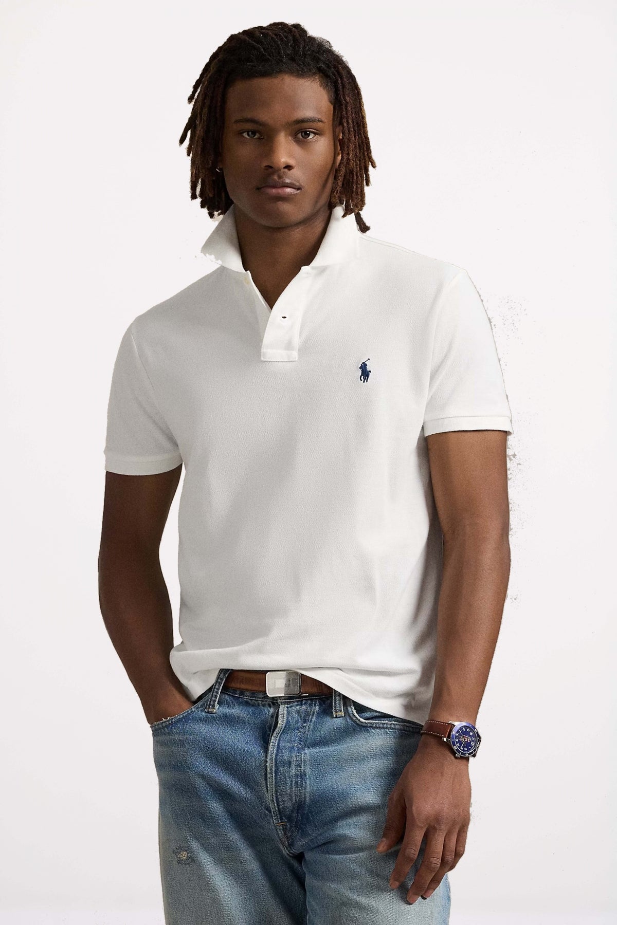 POLO RALPH LAUREN CUSTOM SLIM FIT POLO SHIRT en color BLANCO  (1)