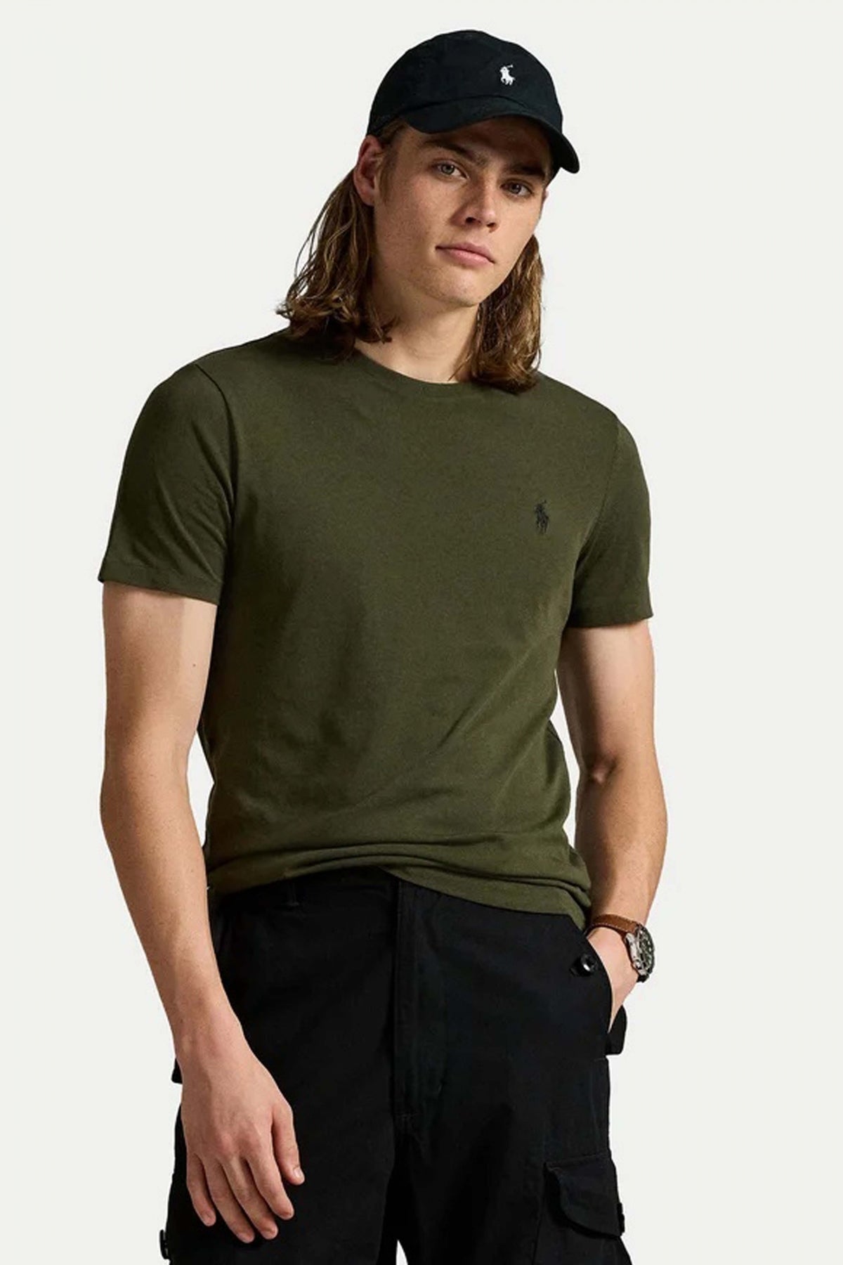 POLO RALPH LAUREN CUSTOM SLIM FIT CREWNECK T-SHIRT en color VERDE  (1)
