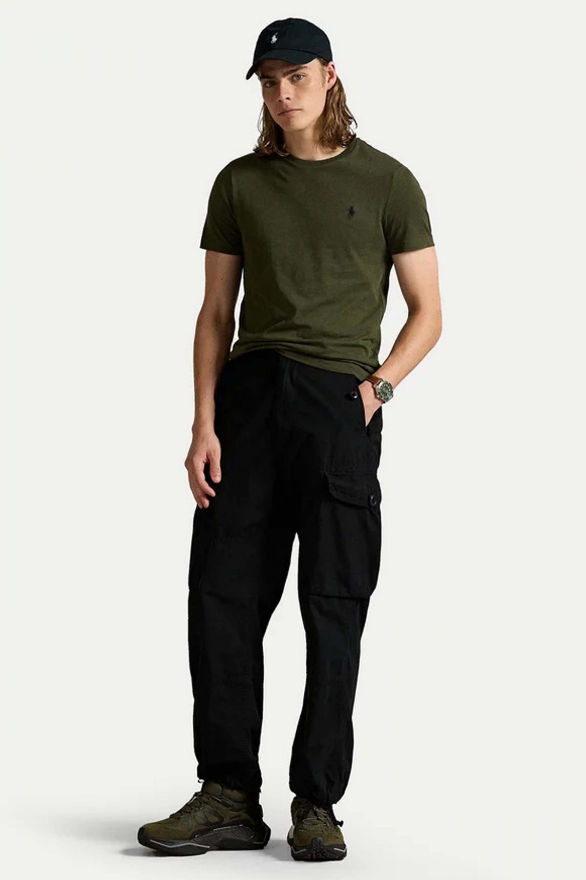 POLO RALPH LAUREN CUSTOM SLIM FIT CREWNECK T-SHIRT en color VERDE  (4)