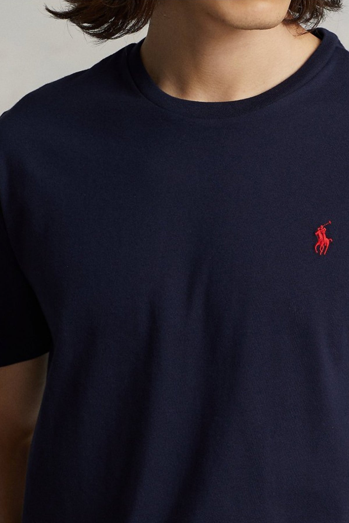 POLO RALPH LAUREN CUSTOM SLIM FIT CREWNECK T-SHIRT en color AZUL  (4)