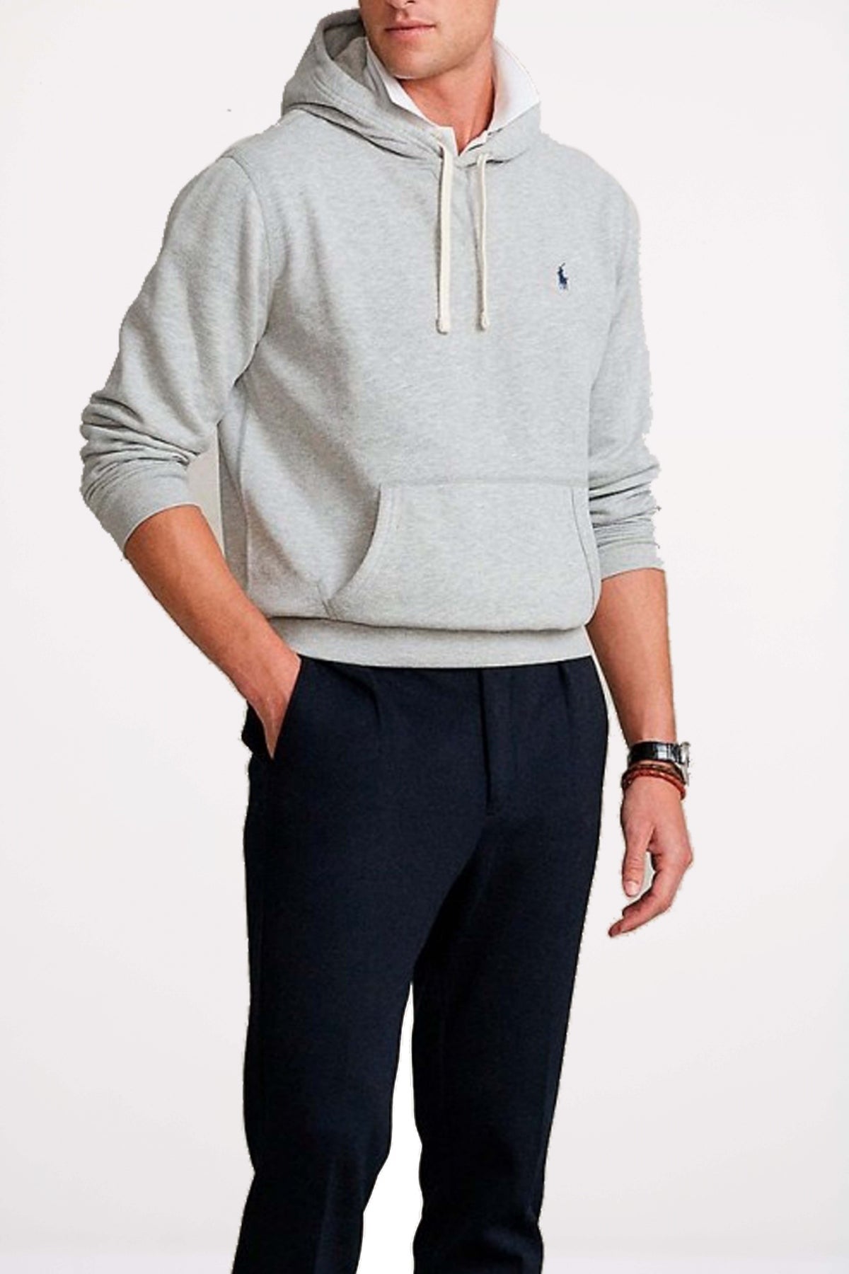 POLO RALPH LAUREN CLASSIC FIT PULLOVER HOODIE en color GRIS  (4)