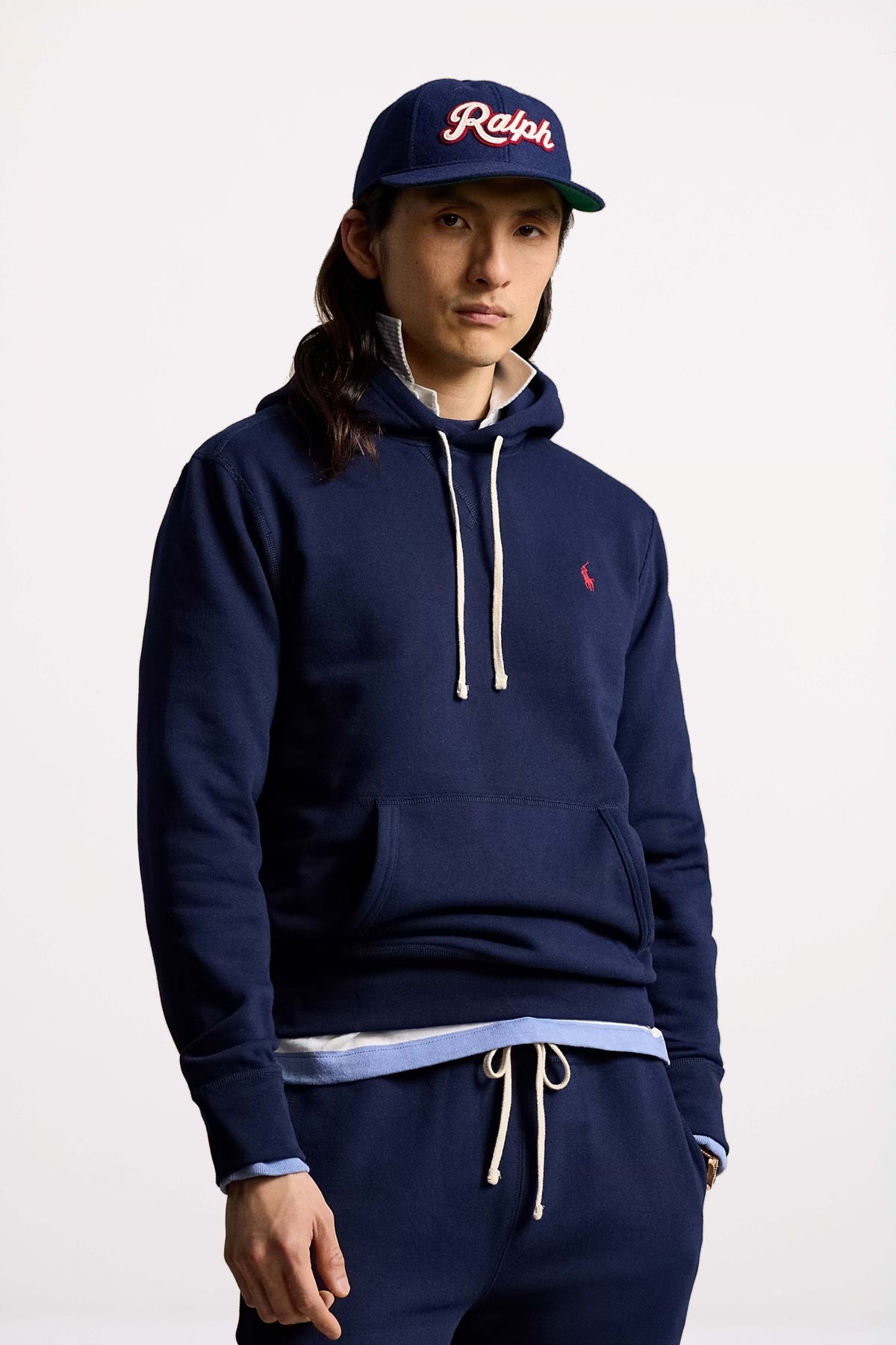 POLO RALPH LAUREN CLASSIC FIT HOODED SWEATSHIRT en color AZUL  (1)