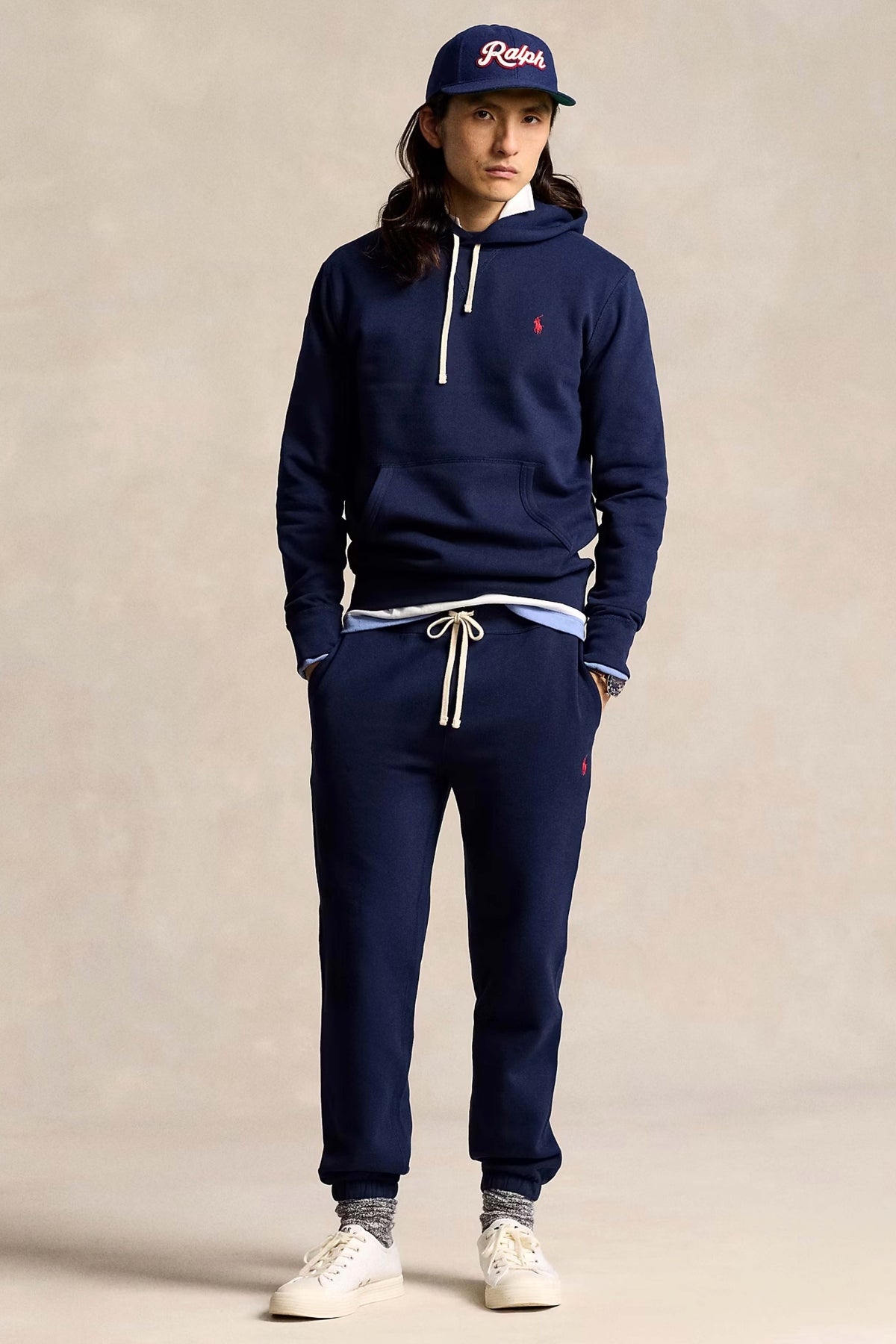 POLO RALPH LAUREN CLASSIC FIT HOODED SWEATSHIRT en color AZUL  (4)