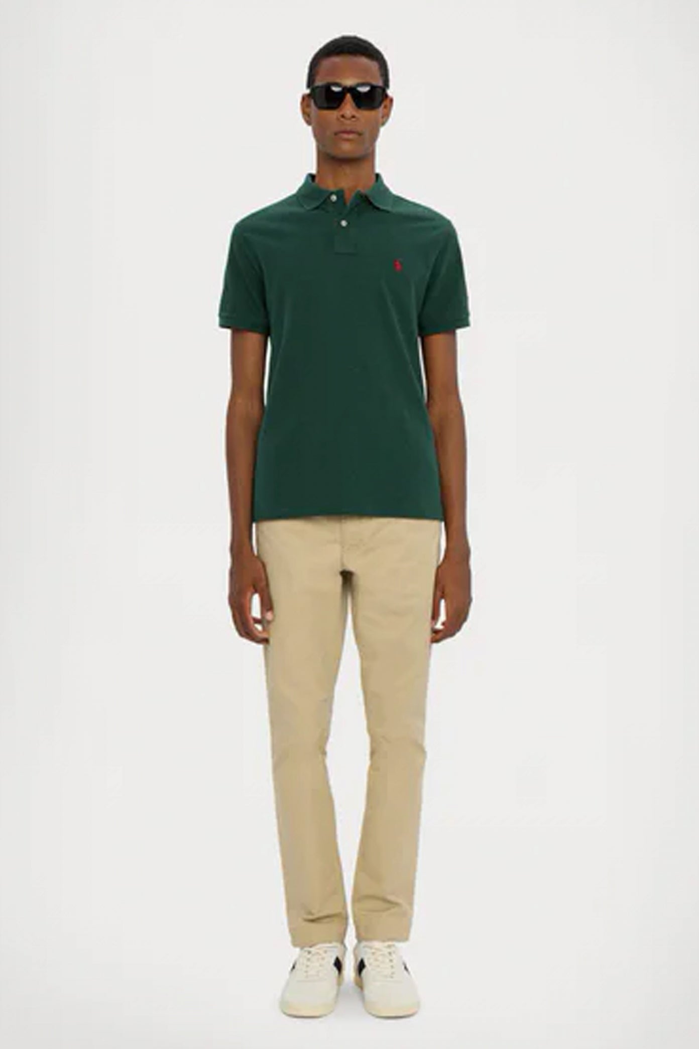 POLO RALPH LAUREN CUSTOM SLIM FIT POLO SHIRT en color VERDE  (5)