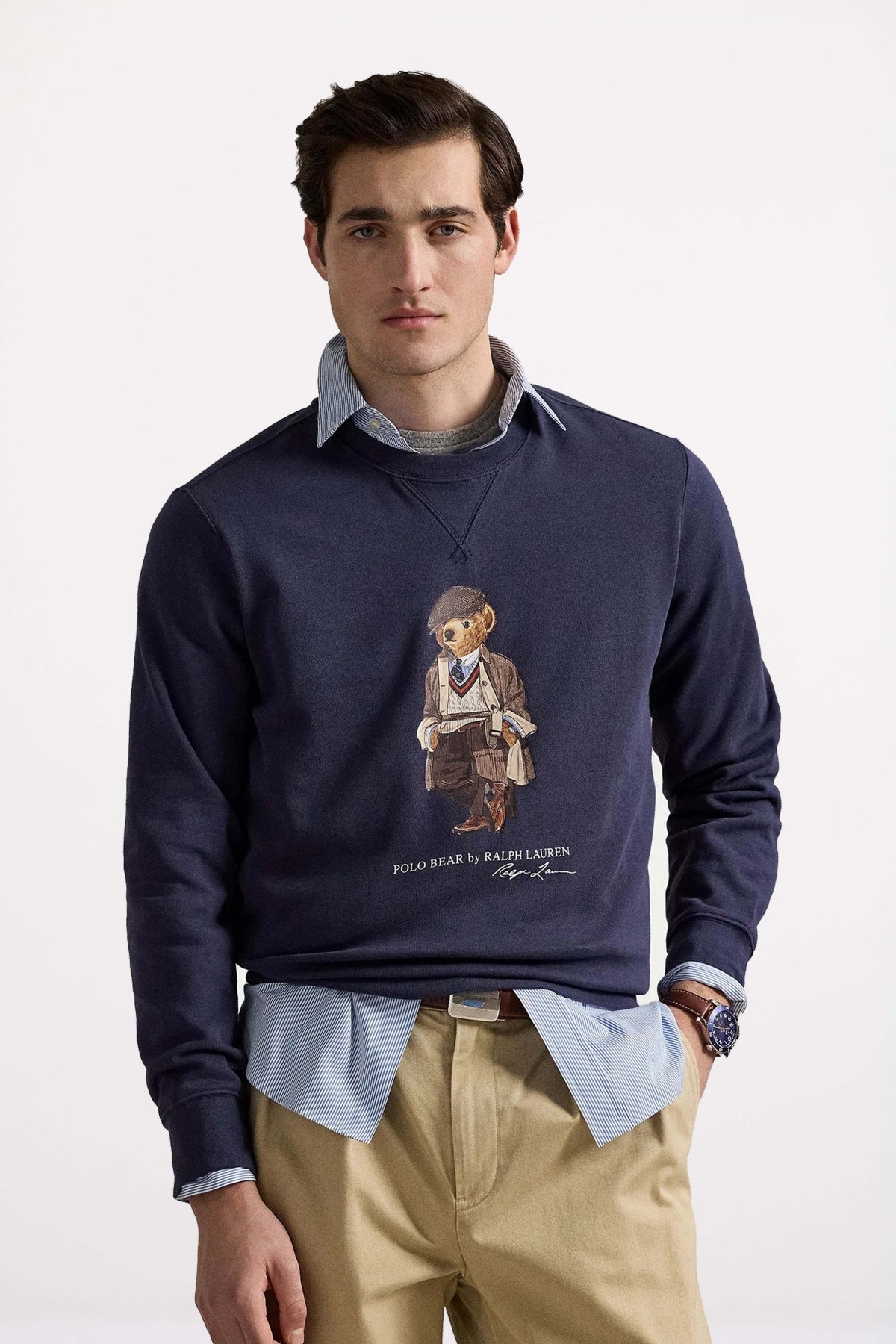 POLO RALPH LAUREN POLO BEAR GRAPHIC CREWNECK SWEATSHIRT en color AZUL  (1)