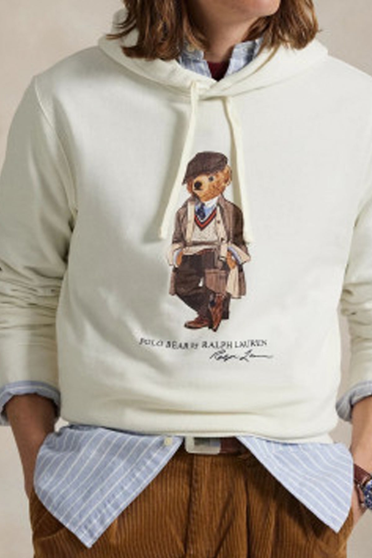 POLO RALPH LAUREN HOODED LONG SLEEVE SWEATSHIRT en color BLANCO  (2)