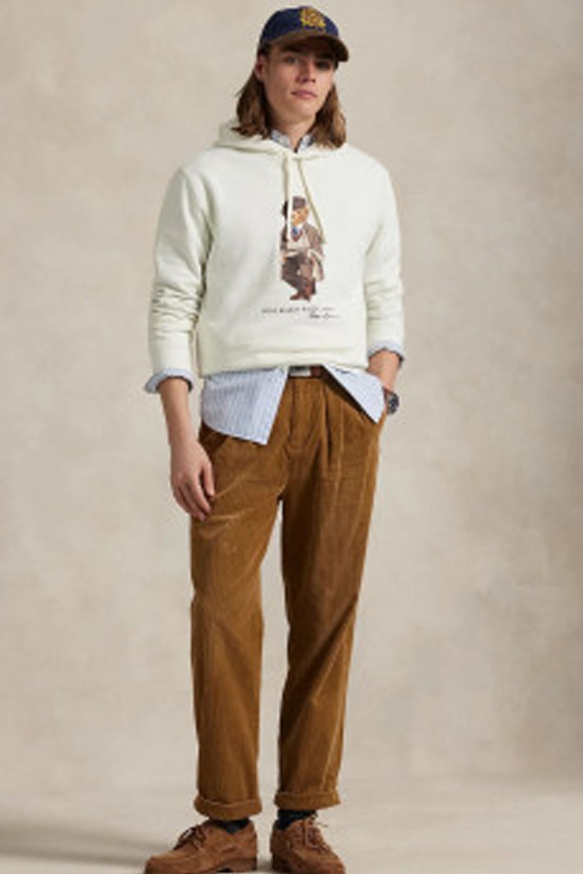 POLO RALPH LAUREN HOODED LONG SLEEVE SWEATSHIRT en color BLANCO  (4)