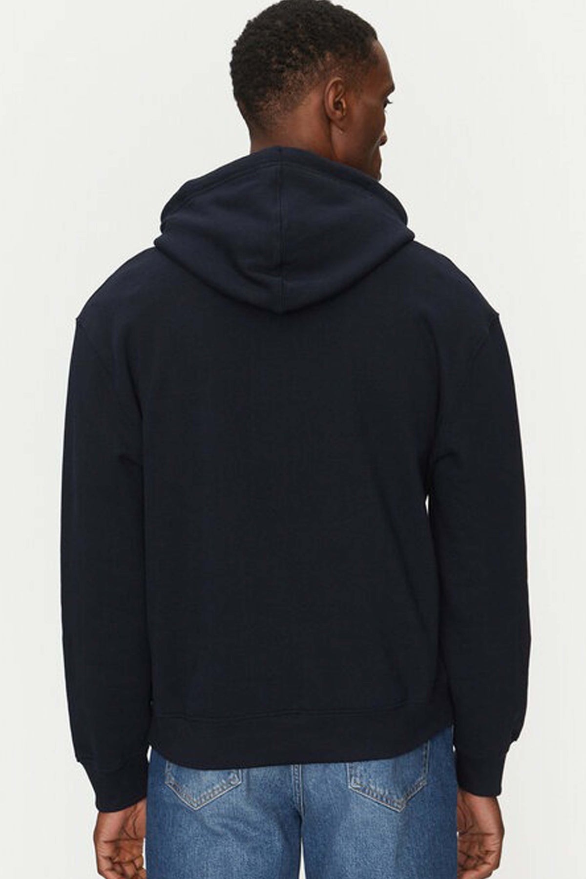 GUESS JEANS LS HOODED REG EMBRO en color AZUL  (2)