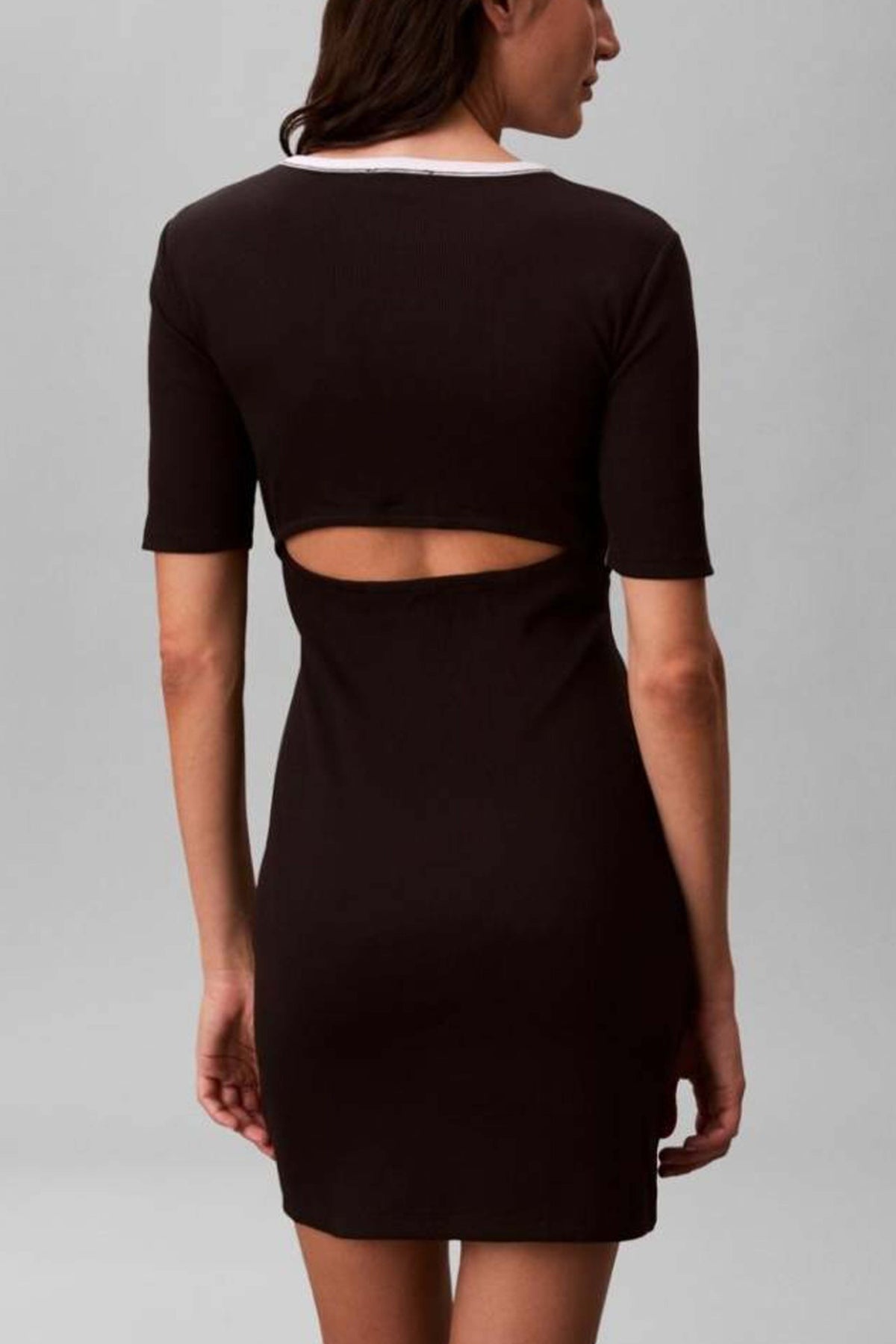 CALVIN KLEIN JEANS BABY RIB CUTOUT en color NEGRO  (2)