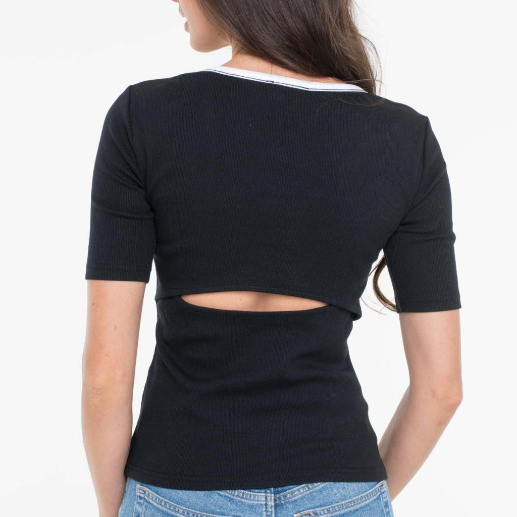 CALVIN KLEIN JEANS BABY RIB SCOO en color NEGRO  (5)