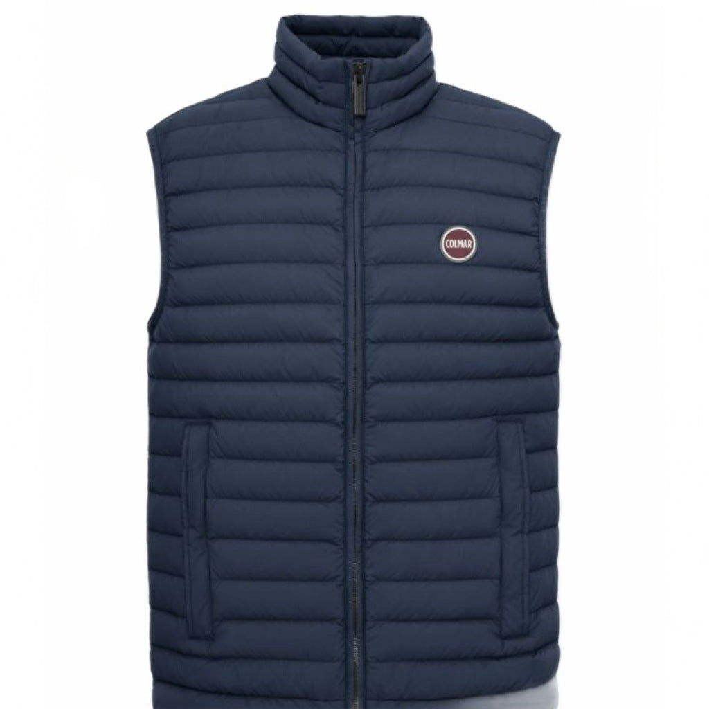 COLMAR C QUILTED VEST NATURAL DOWN en color AZUL  (4)