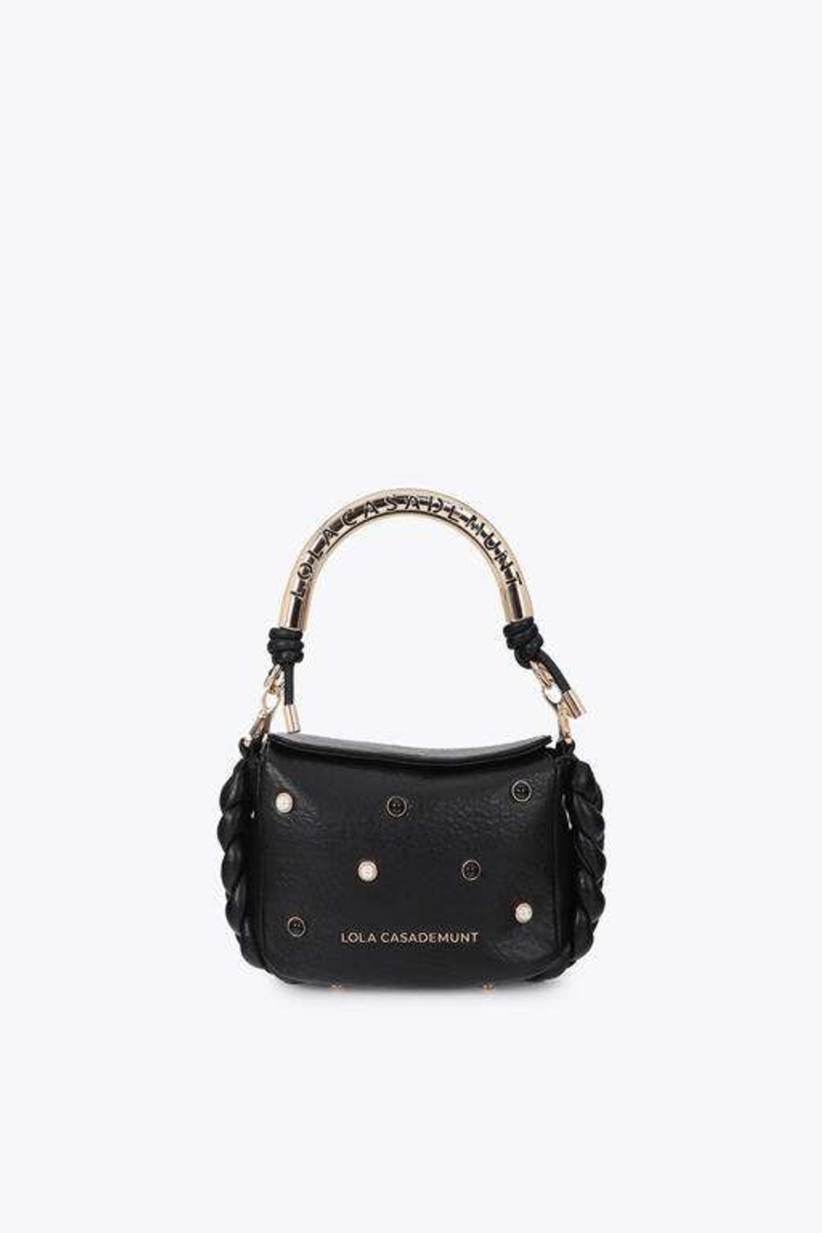 LOLA CASADEMUNT SMALL CROSSBODY BAG  STUDS en color NEGRO  (6)