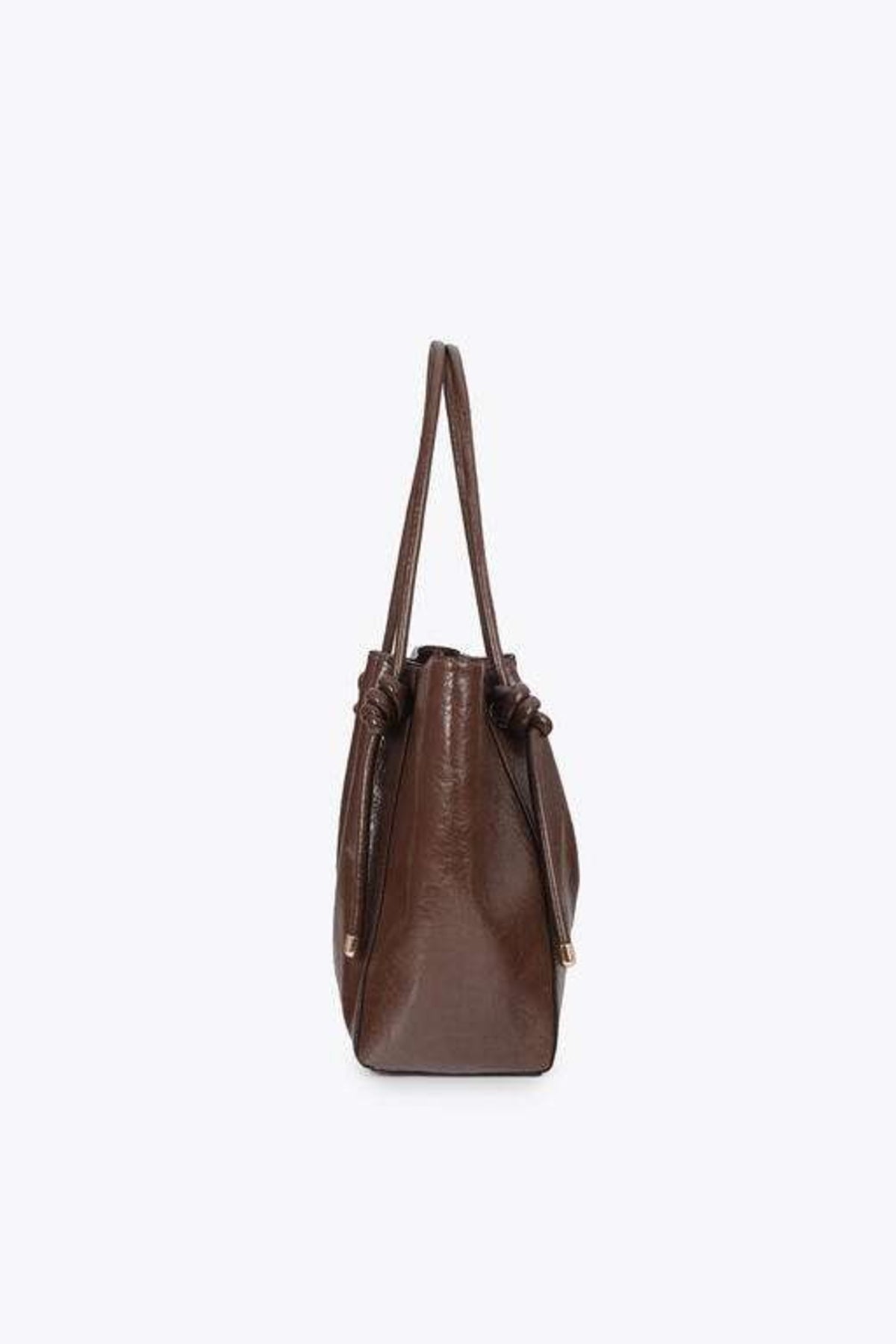 LOLA CASADEMUNT SHOPPER WITH METAL TUBE DETAIL WITH DIE- en color MARRON  (3)