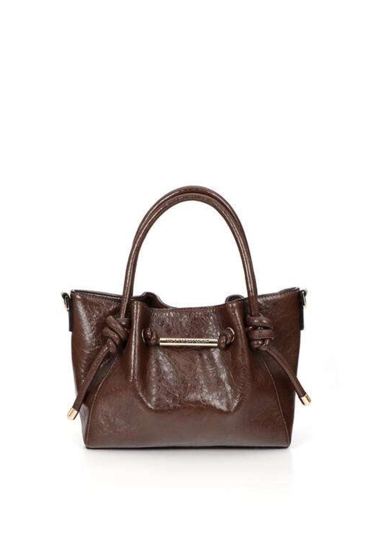 LOLA CASADEMUNT CROSSBODY BAG WITH METAL TUBE DETAIL WIT en color MARRON  (1)