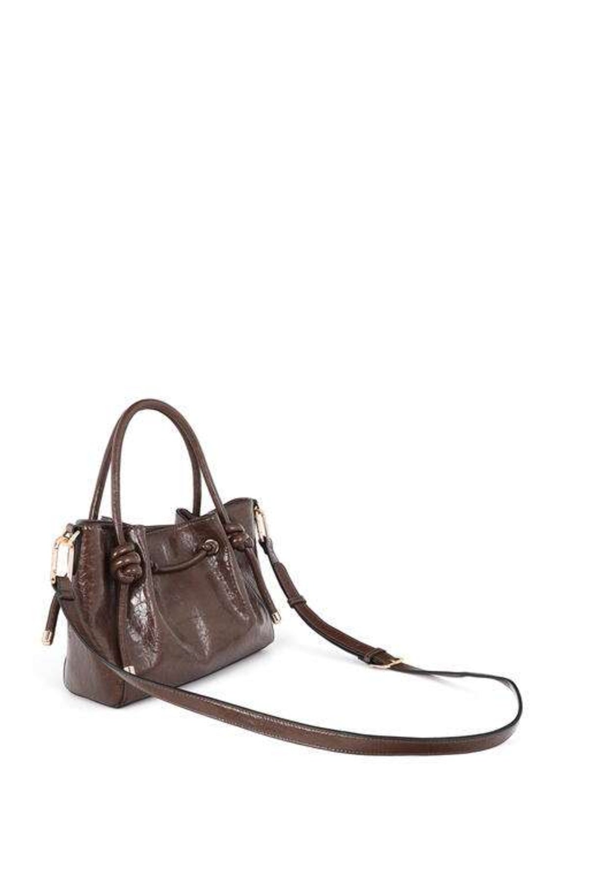 LOLA CASADEMUNT CROSSBODY BAG WITH METAL TUBE DETAIL WIT en color MARRON  (2)