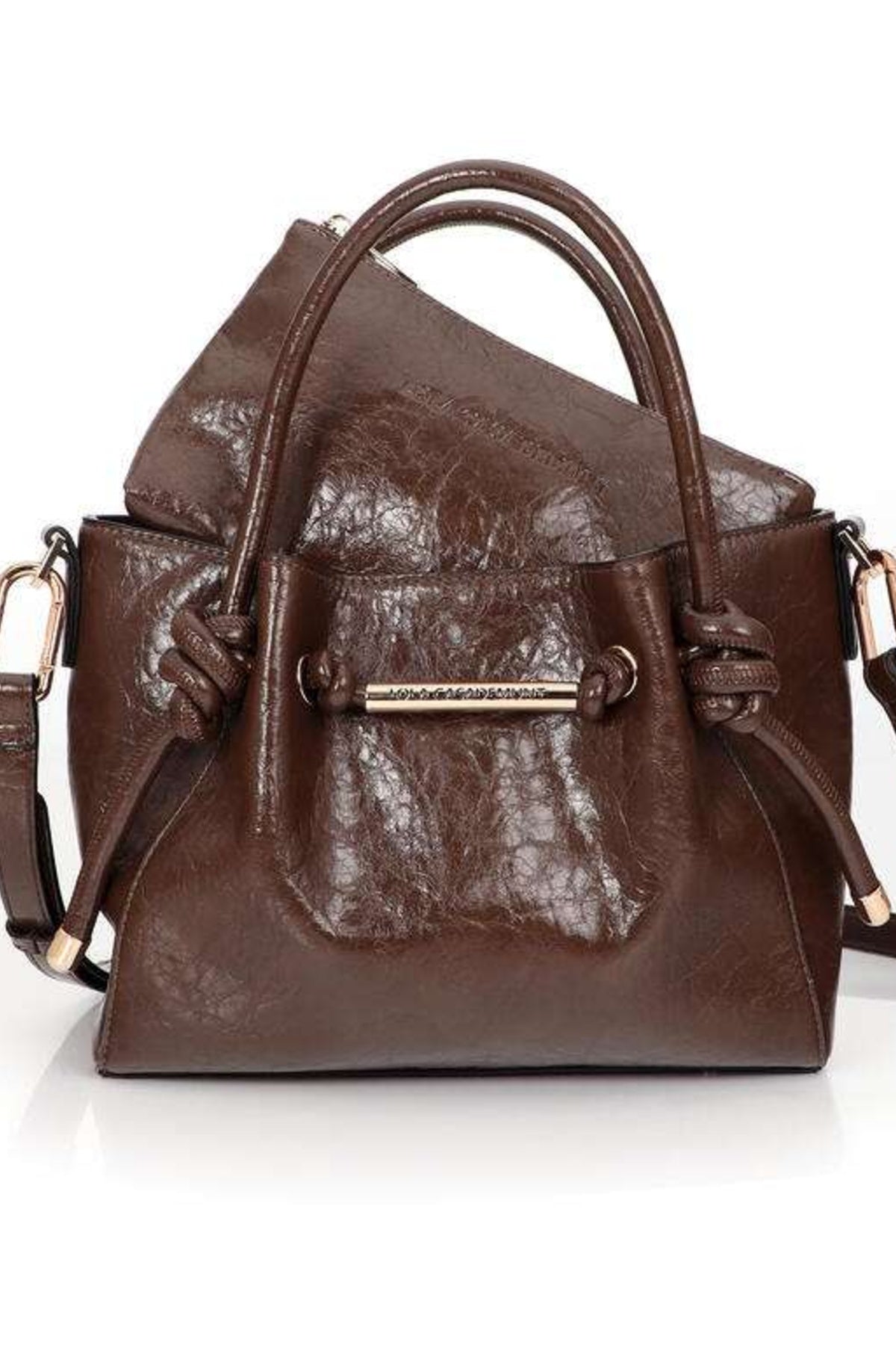 LOLA CASADEMUNT CROSSBODY BAG WITH METAL TUBE DETAIL WIT en color MARRON  (4)