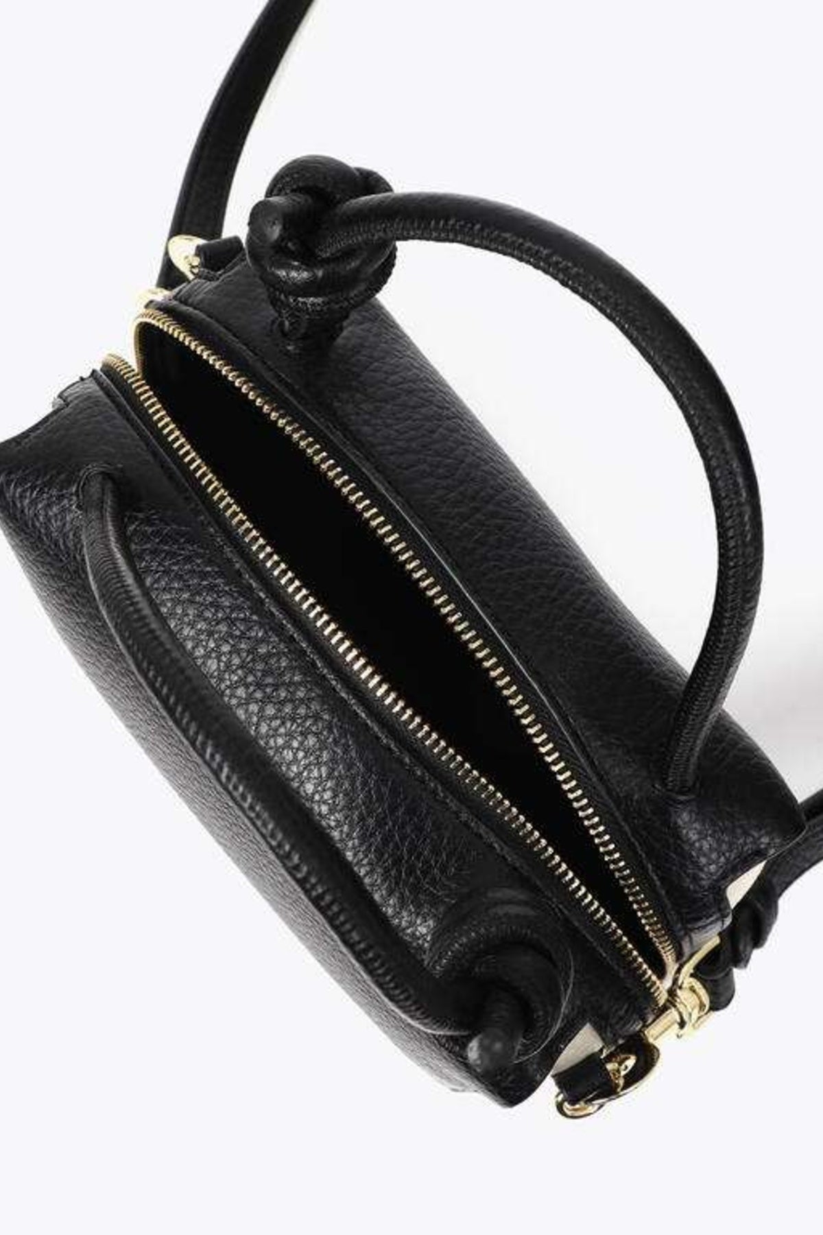LOLA CASADEMUNT TWO-TONE FAUX LEATHER SHOULDER BAG en color NEGRO  (3)