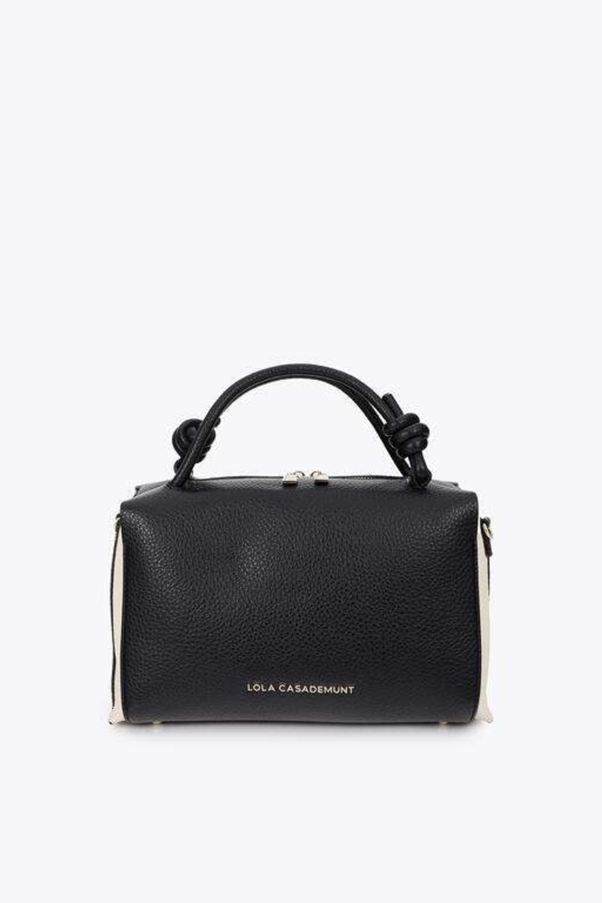 LOLA CASADEMUNT TWO-TONE LEATHER-EFFECT BOWLING en color NEGRO  (7)