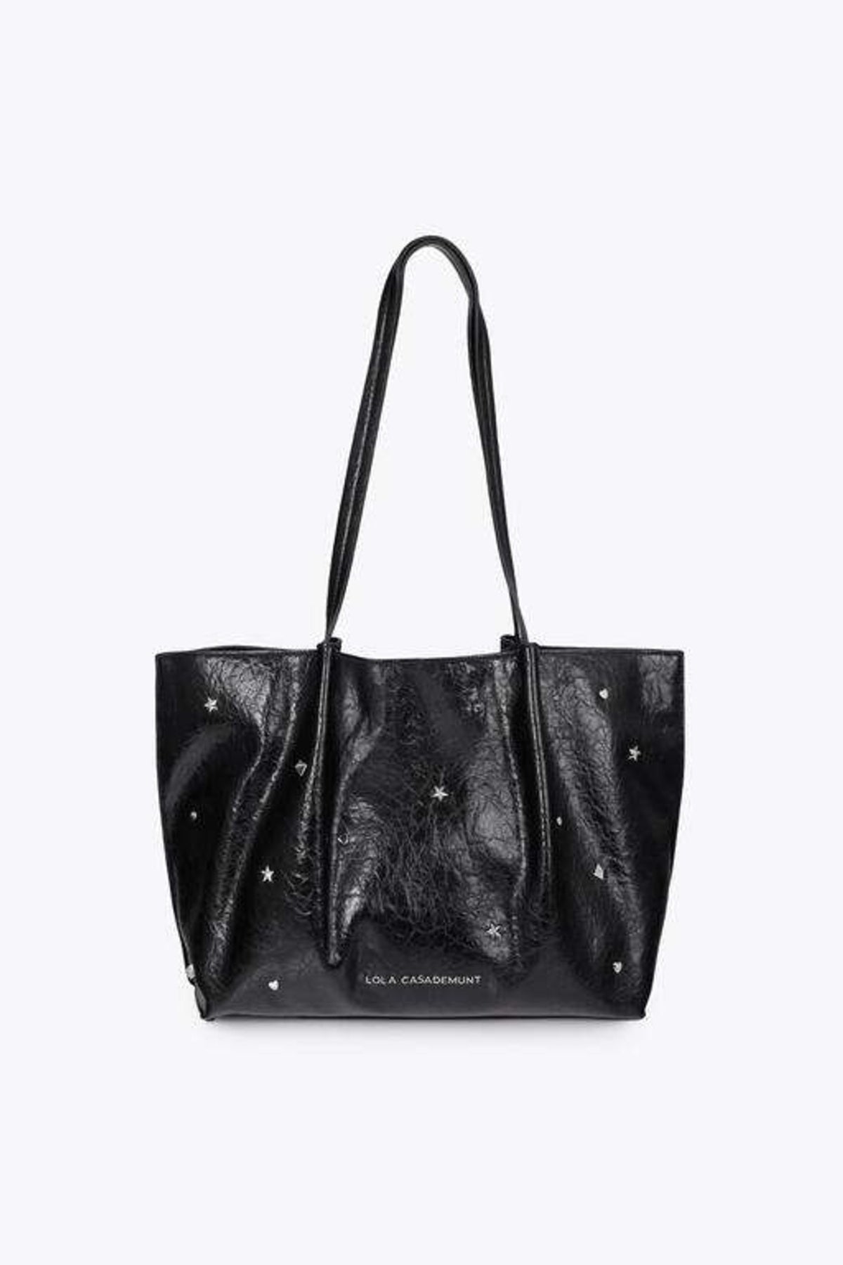 LOLA CASADEMUNT SHOPPER STUDDED STAR AND HEART en color NEGRO  (2)