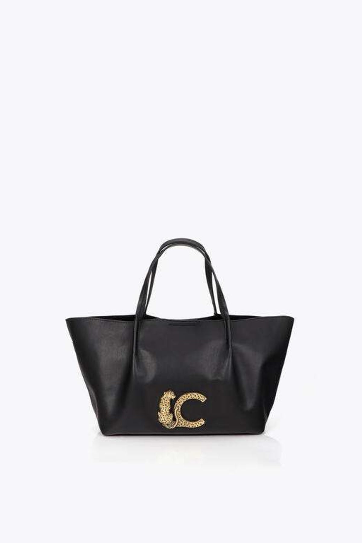 LOLA CASADEMUNT LEATHER-EFFECT SHOULDER BAG WITH DOUBLE  en color NEGRO  (5)