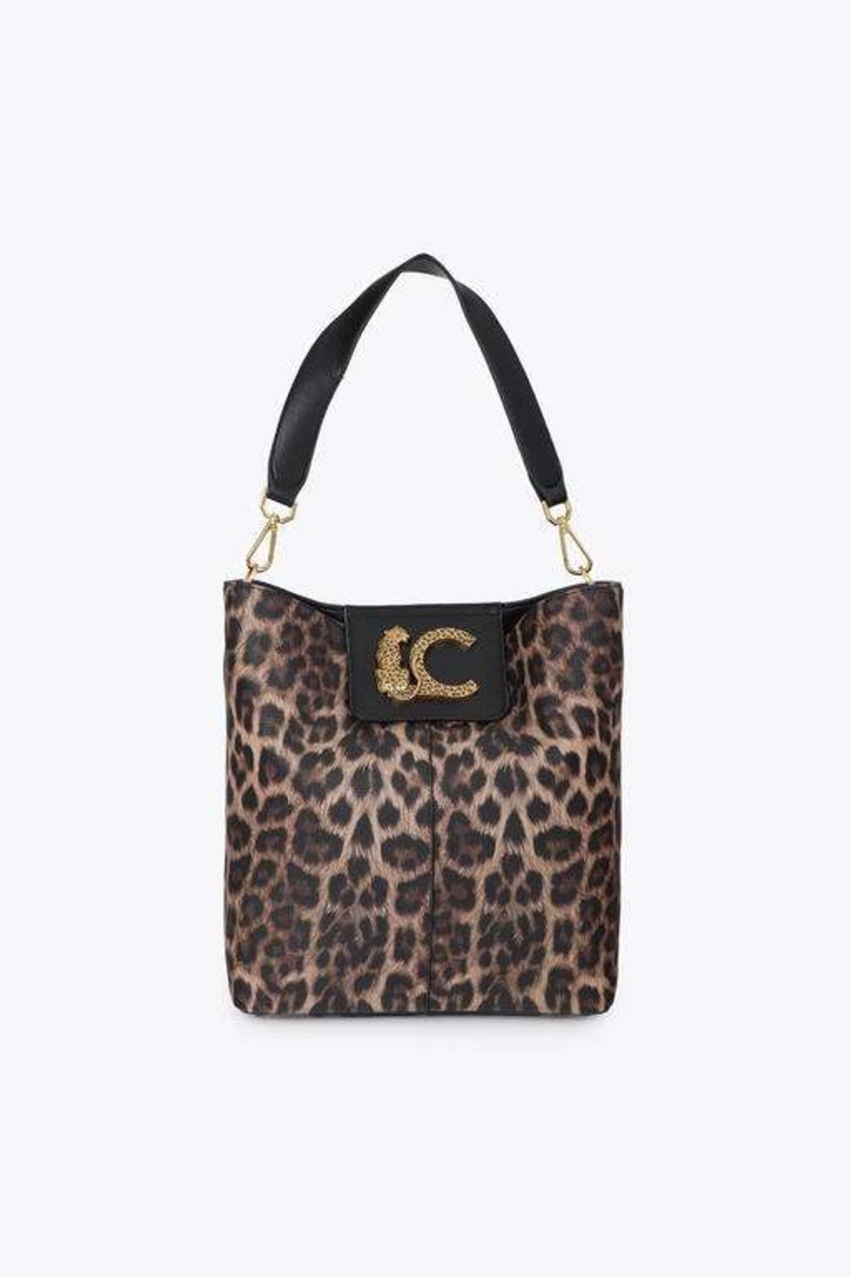 LOLA CASADEMUNT SHOPPER WITH CHAIN DETAIL AND LEATHER-EF en color ANIMAL PRINT  (2)