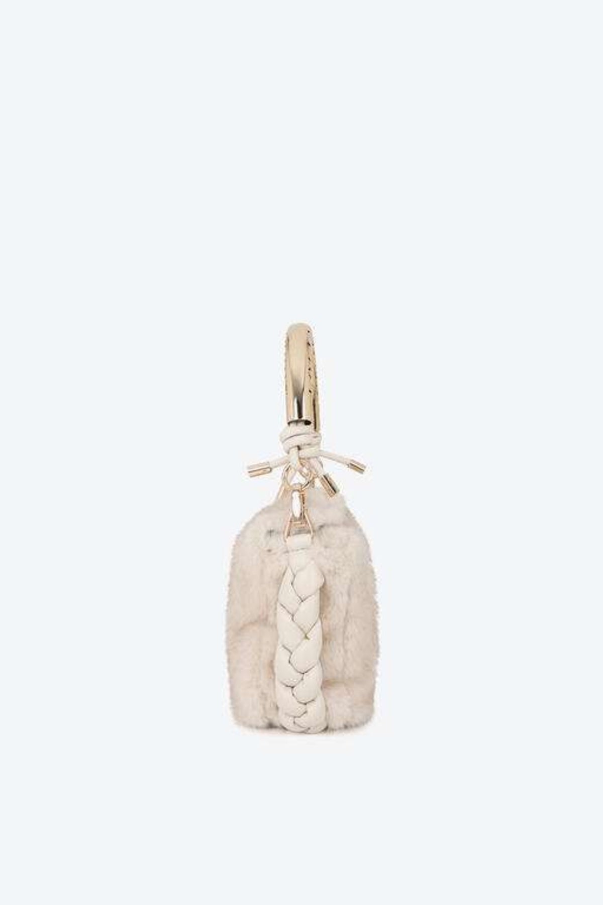 LOLA CASADEMUNT BANDOLERA MEDIANA  PELO en color BLANCO  (2)