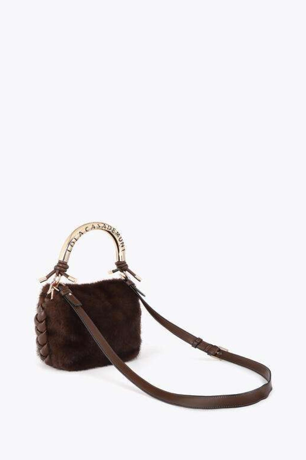 LOLA CASADEMUNT BANDOLERA MEDIANA  PELO en color MARRON  (3)