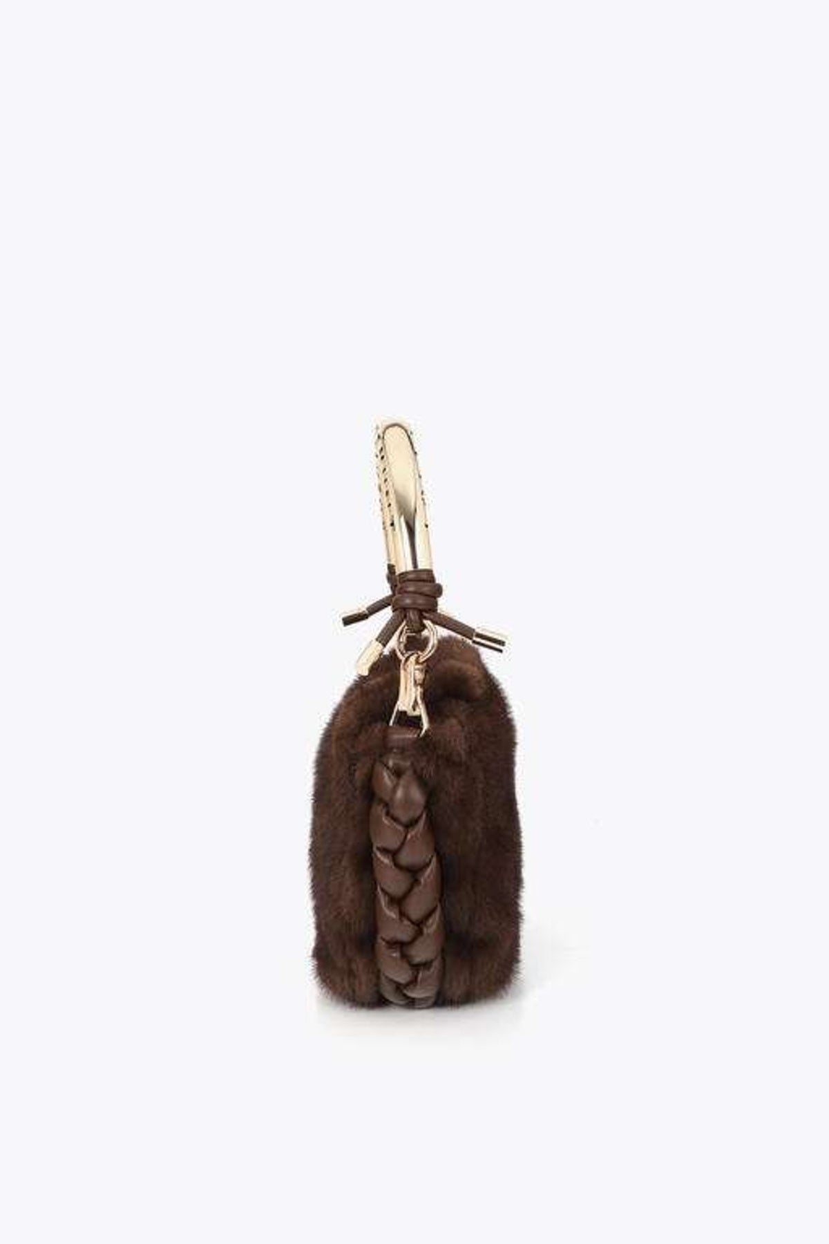 LOLA CASADEMUNT BANDOLERA MEDIANA  PELO en color MARRON  (4)