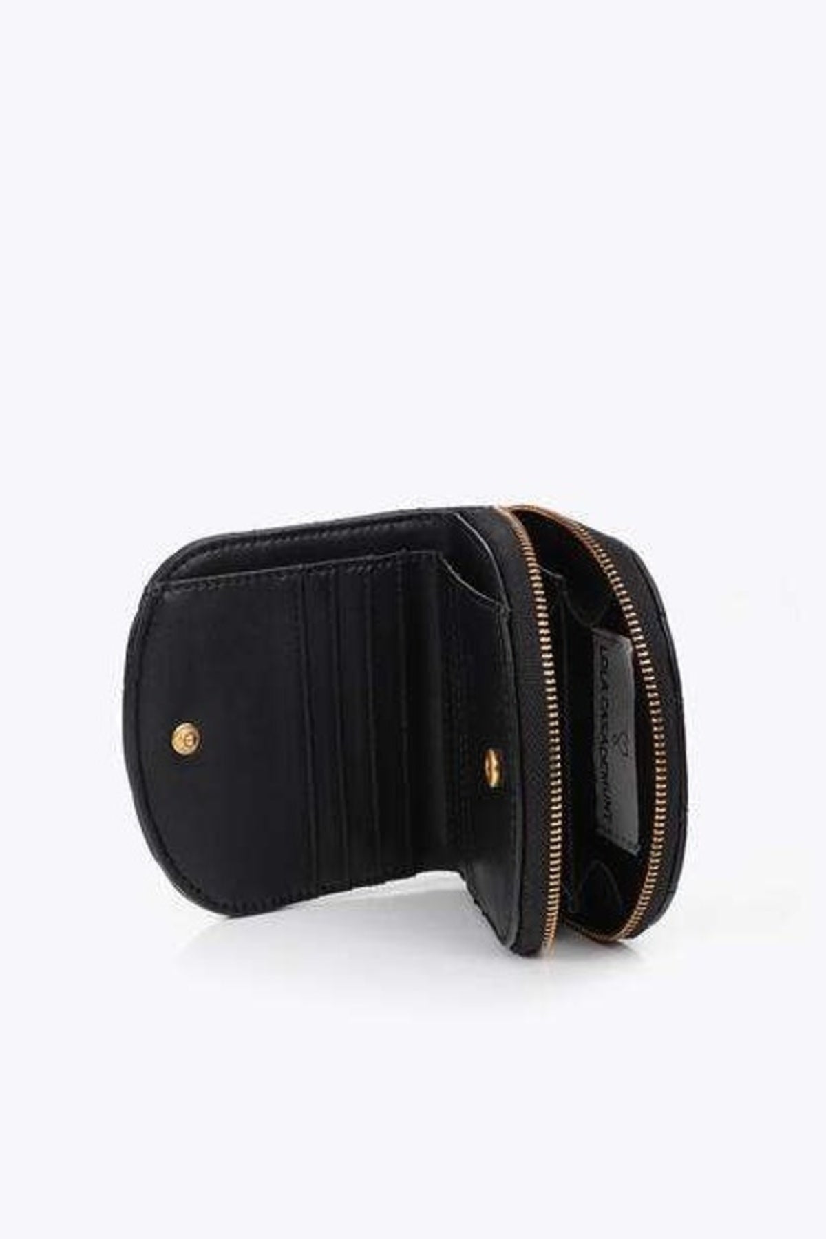 LOLA CASADEMUNT PADDED FAUX LEATHER COIN PURSE WITH MINI en color NEGRO  (3)