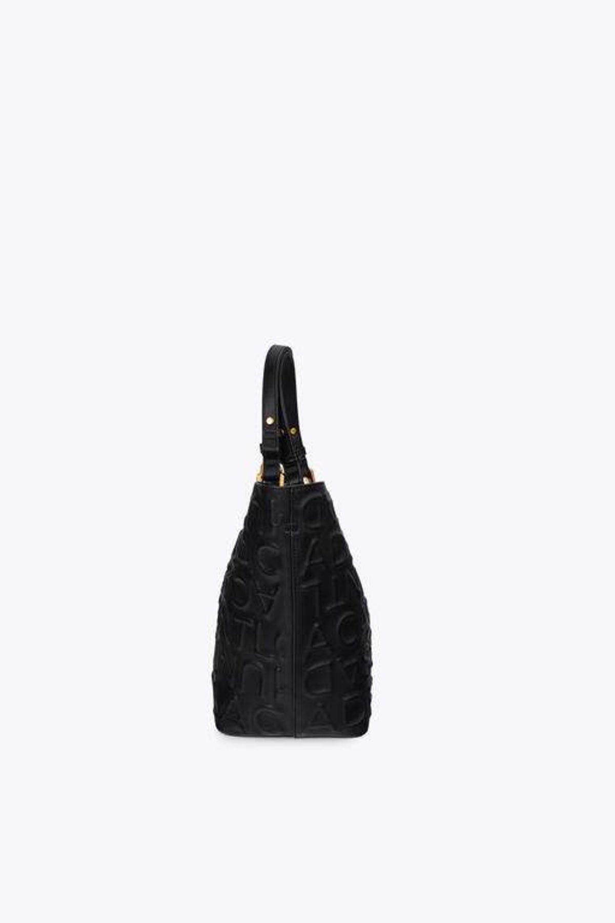 LOLA CASADEMUNT LEATHER EFFECT SHOPPER WITH EMBOSSED MON en color NEGRO  (3)