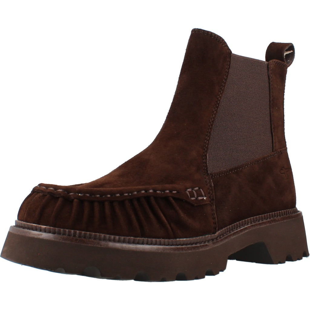 TAMARIS   BOTIN GOMAS LATERALES en color MARRON  (1)