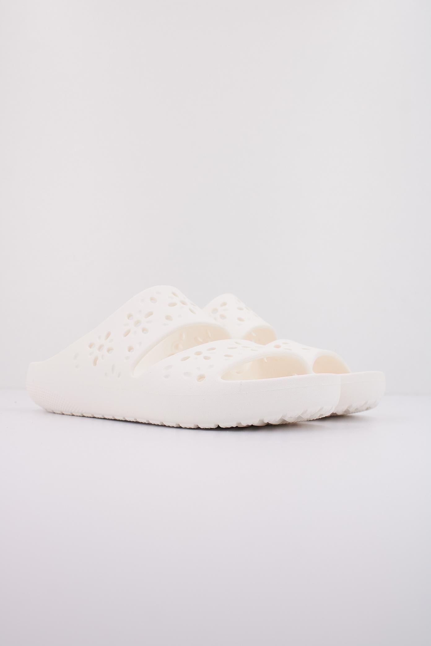 CROCS CLASSIC FLORAL CUT OUT SAND en color BLANCO  (2)