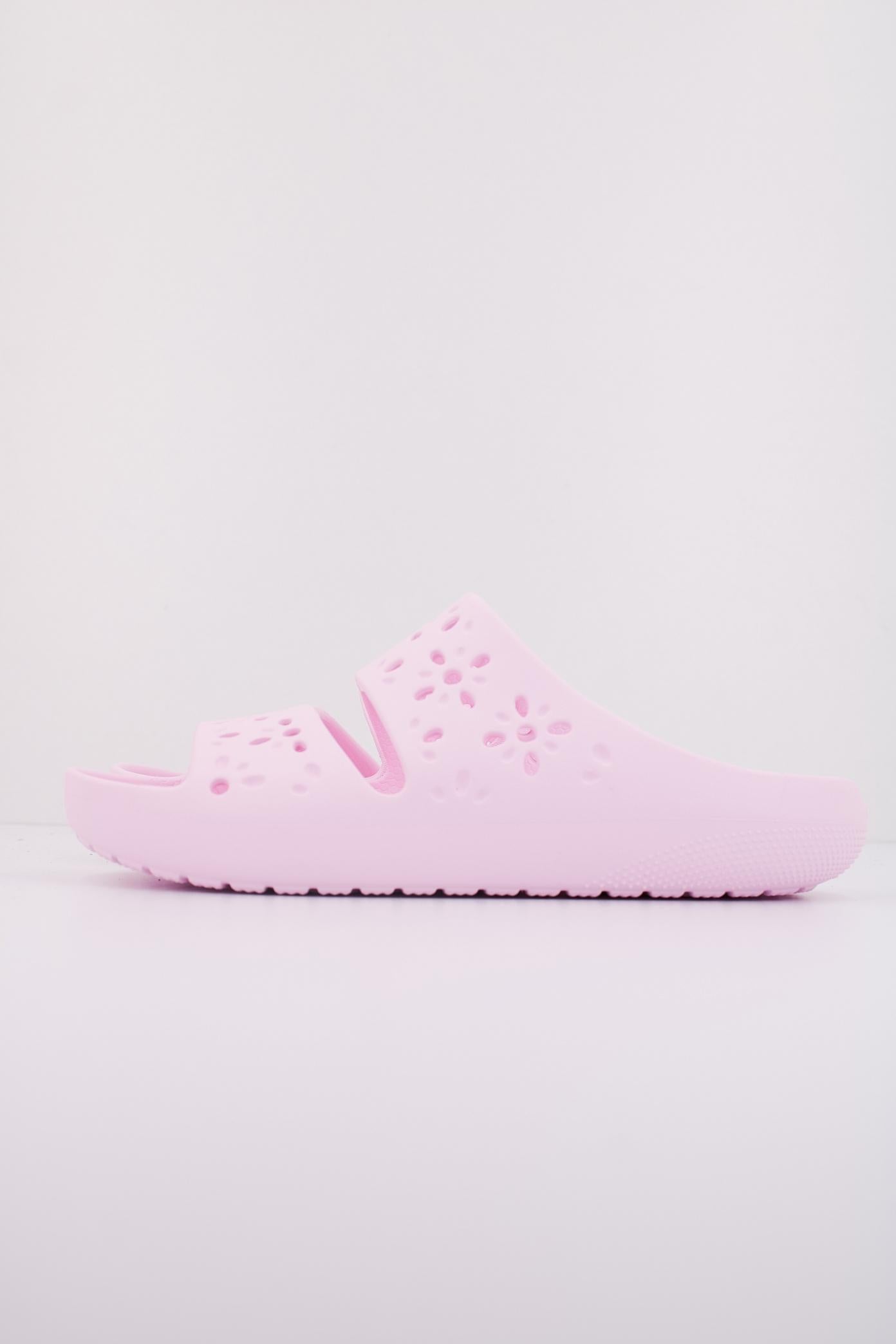 CROCS CLASSIC FLORAL CUT OUT SAND en color ROSA  (1)