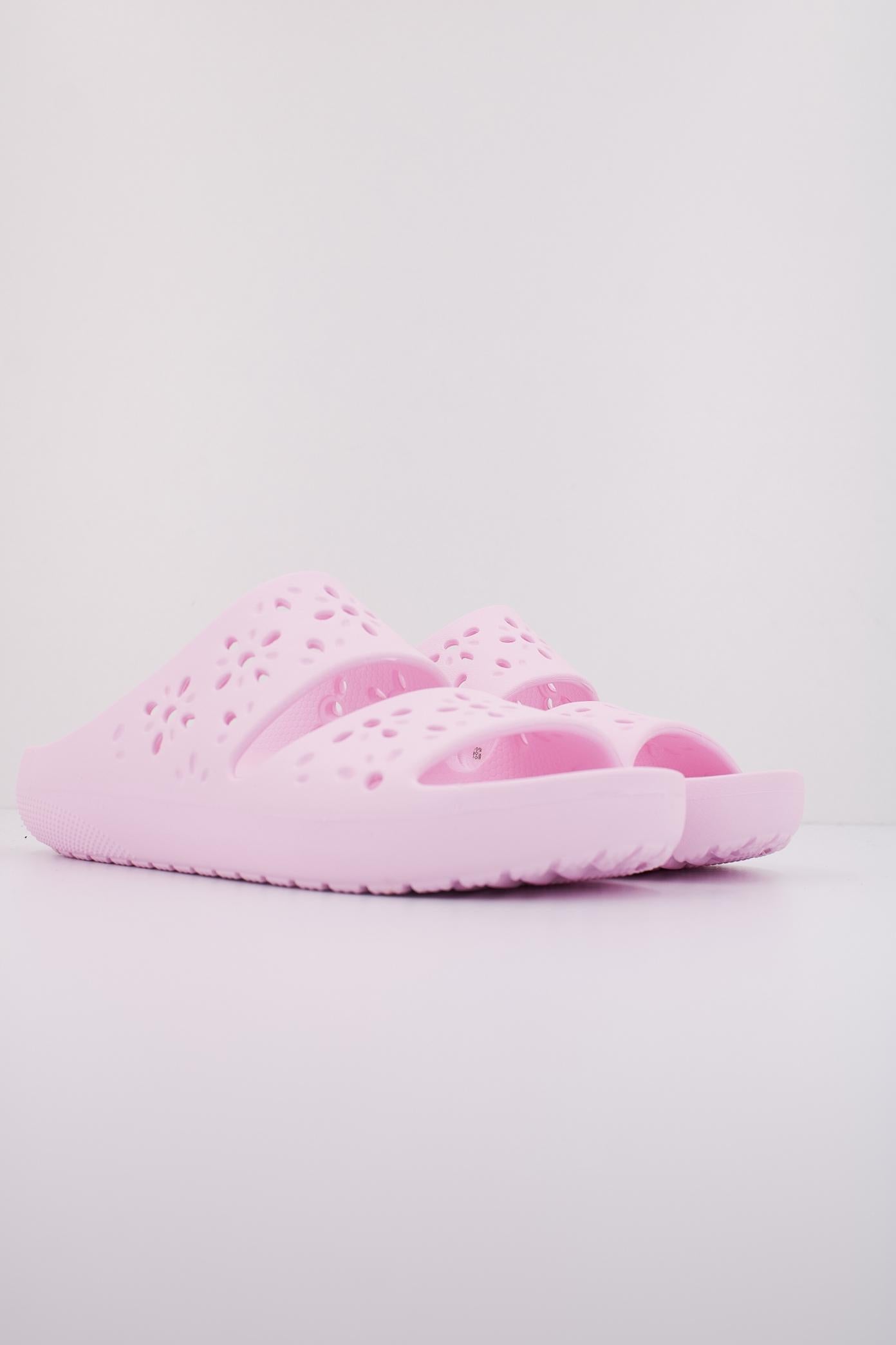 CROCS CLASSIC FLORAL CUT OUT SAND en color ROSA  (2)