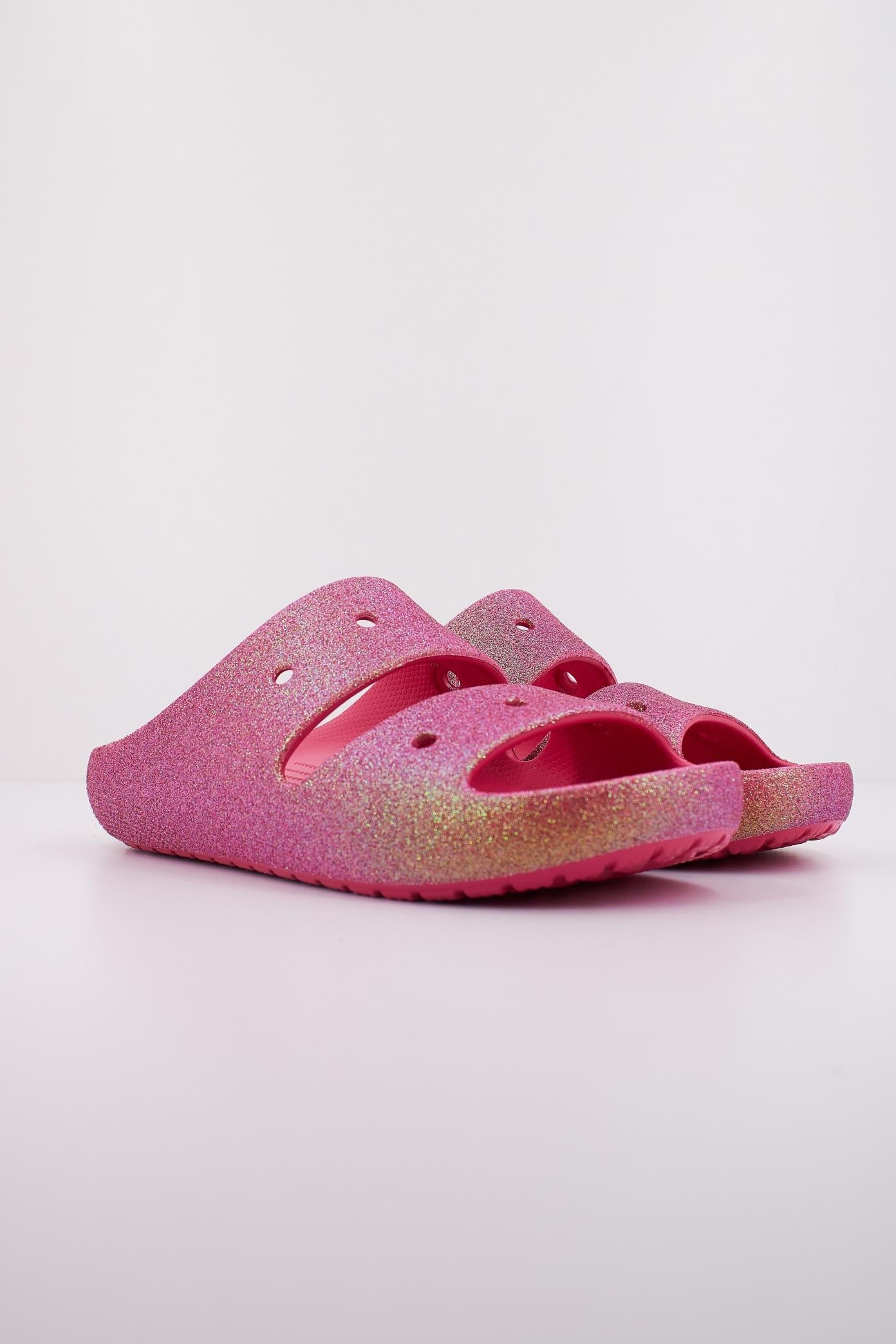 CROCS CLASSIC IRIDESCENT GLTTR en color ROSA  (2)