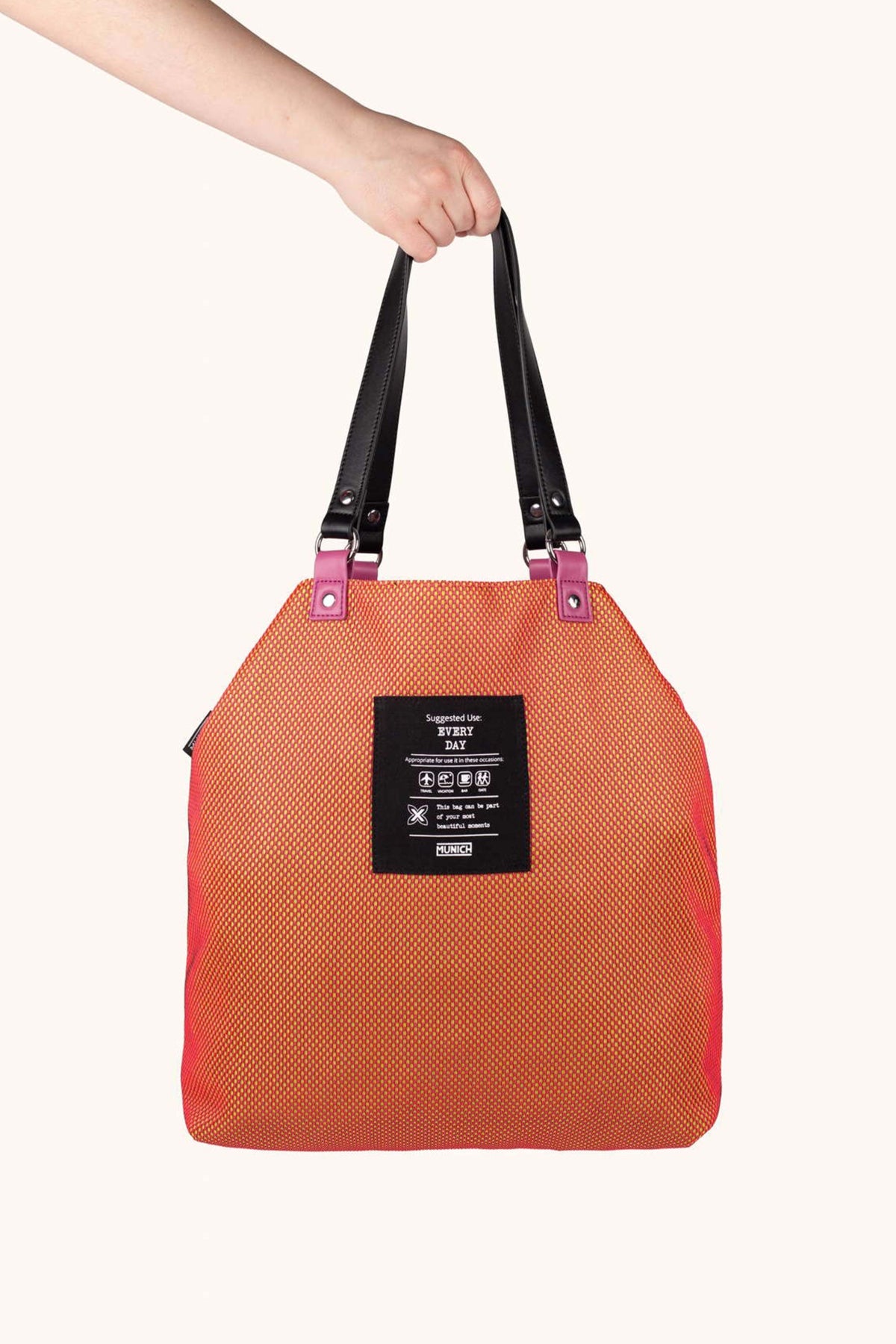MUNICH GOGO SPIN REVERSIBLE TOTE en color NARANJA  (4)
