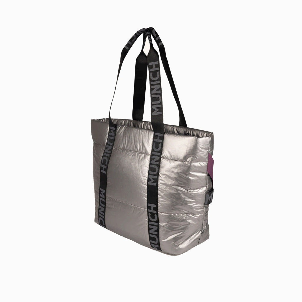 MUNICH M GLOSSY SHOPPER CHROME en color PLATA  (5)