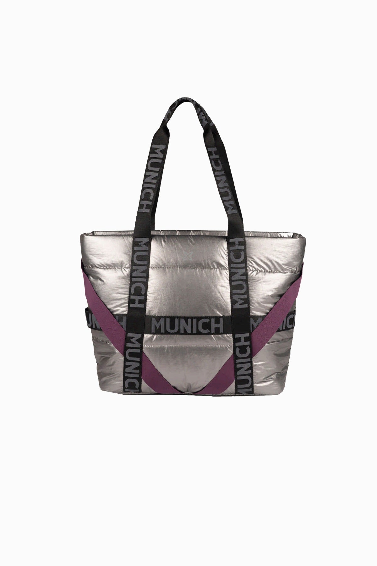 MUNICH M GLOSSY SHOPPER CHROME en color PLATA  (1)
