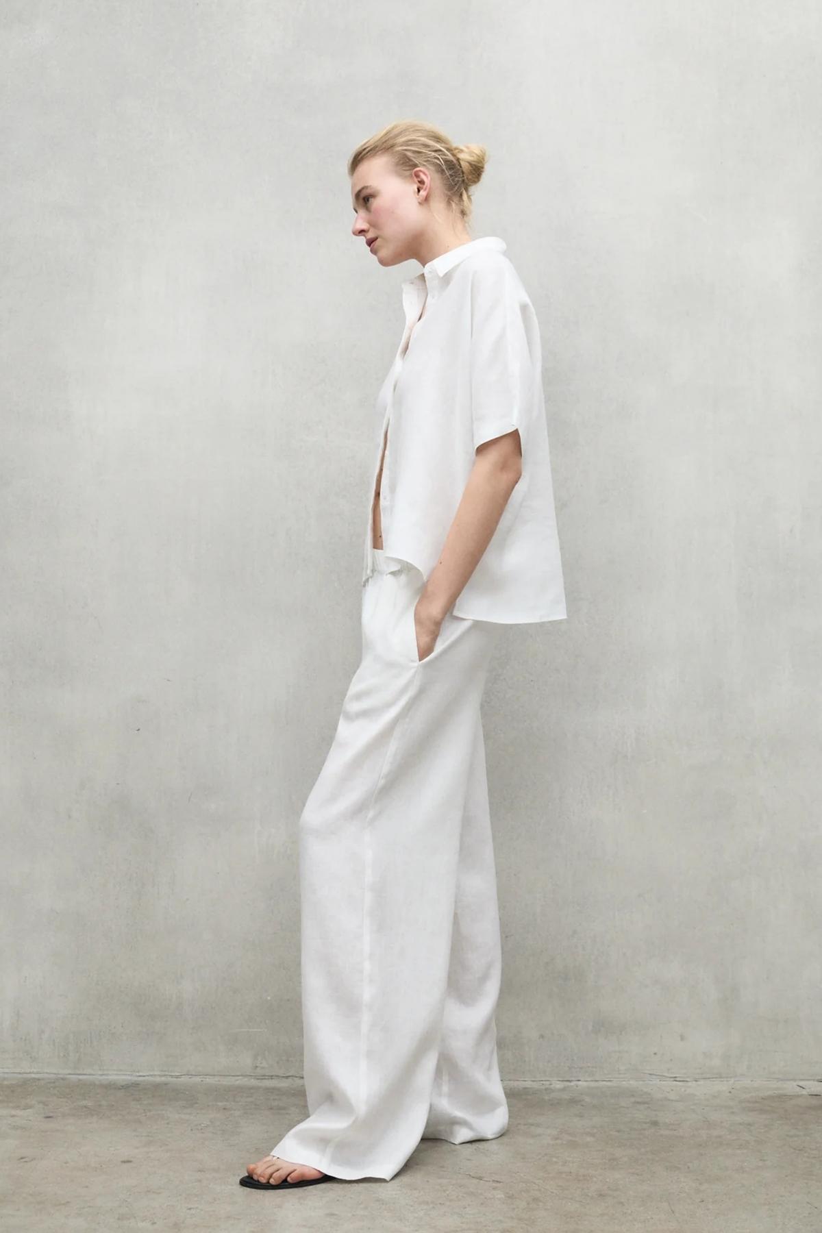ECOALF MOSSIALF PANTS WOMAN en color BLANCO  (2)