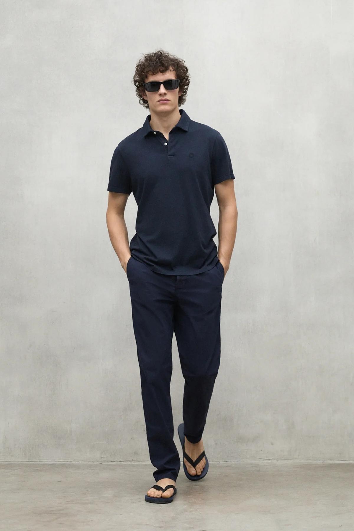 ECOALF THEOALF POLO MAN en color AZUL  (4)