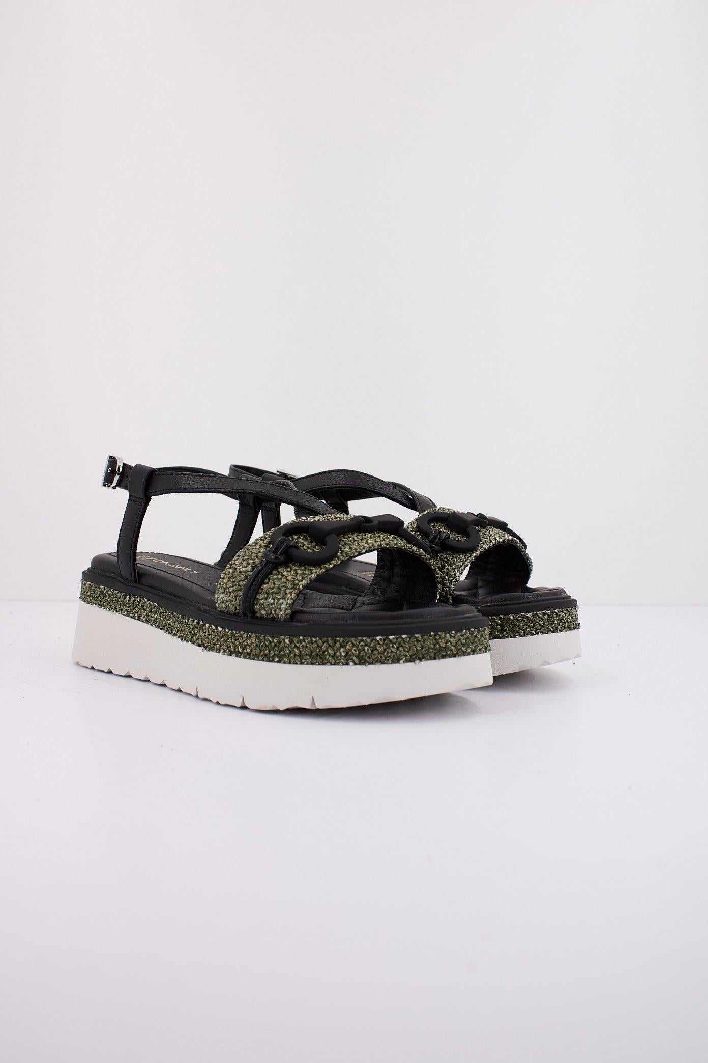 STONEFLY SOLES  NAPPA LTH/RAFFIA en color NEGRO  (2)