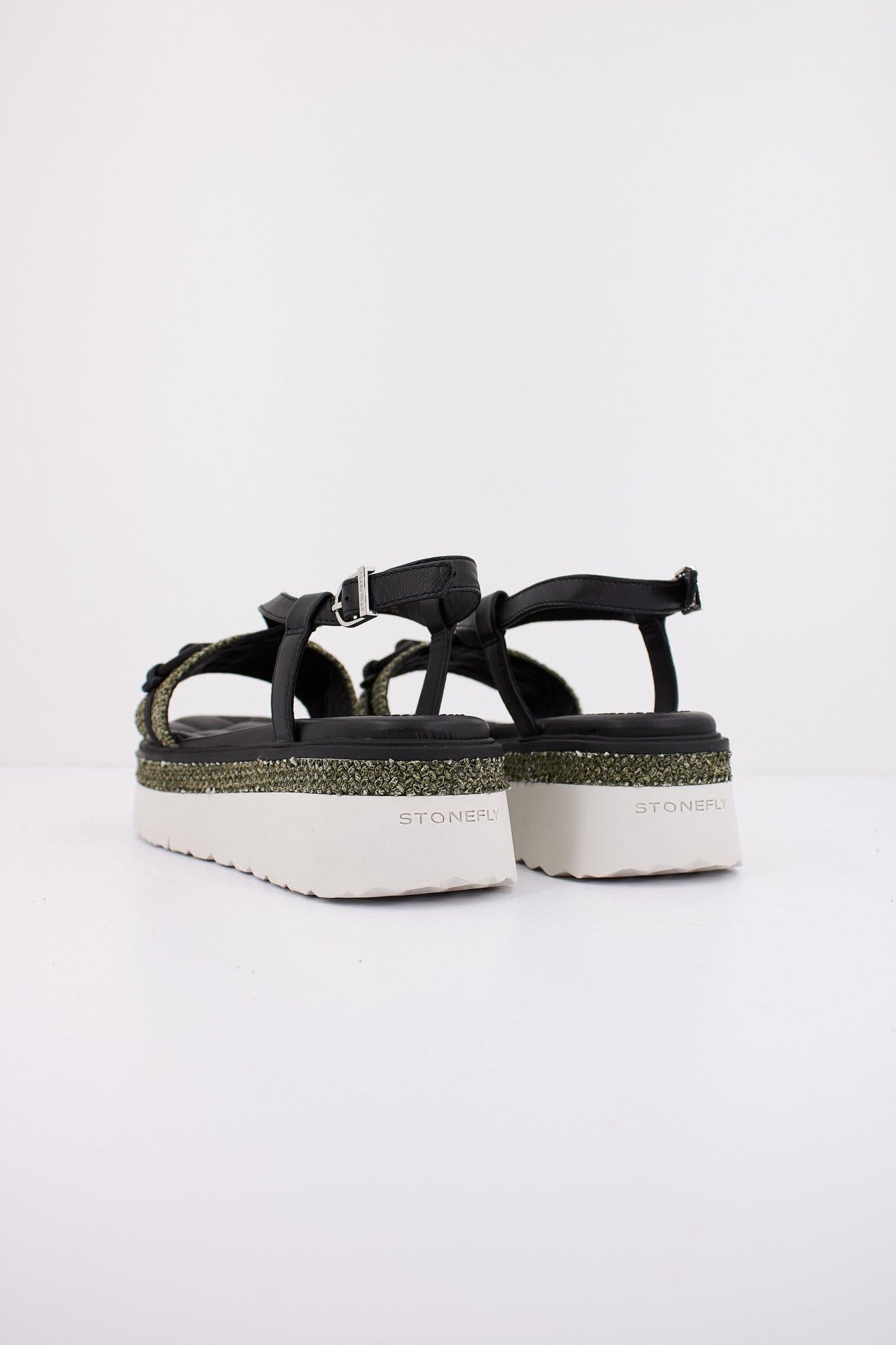 STONEFLY SOLES  NAPPA LTH/RAFFIA en color NEGRO  (3)